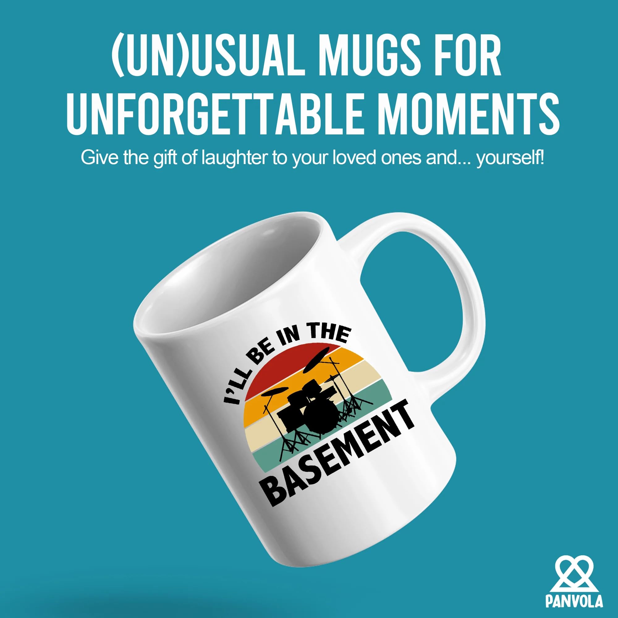Camera Lens Coffee Mug I'll Be In The Basement Drummers Gifts Drum ...