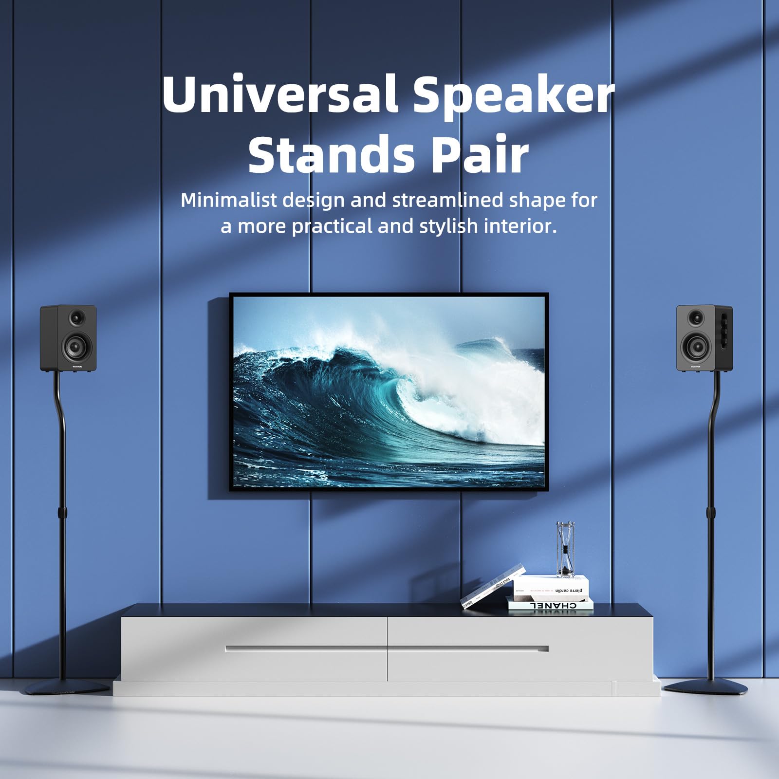 Anautin Coppia di supporti universali per altoparlanti satellitari e da scaffale, 71-96,5 cm, regolabili, per Home Theater, compatibili con Sony/Bose/JBL/Sonos/Klipsch/Edifier/Polk