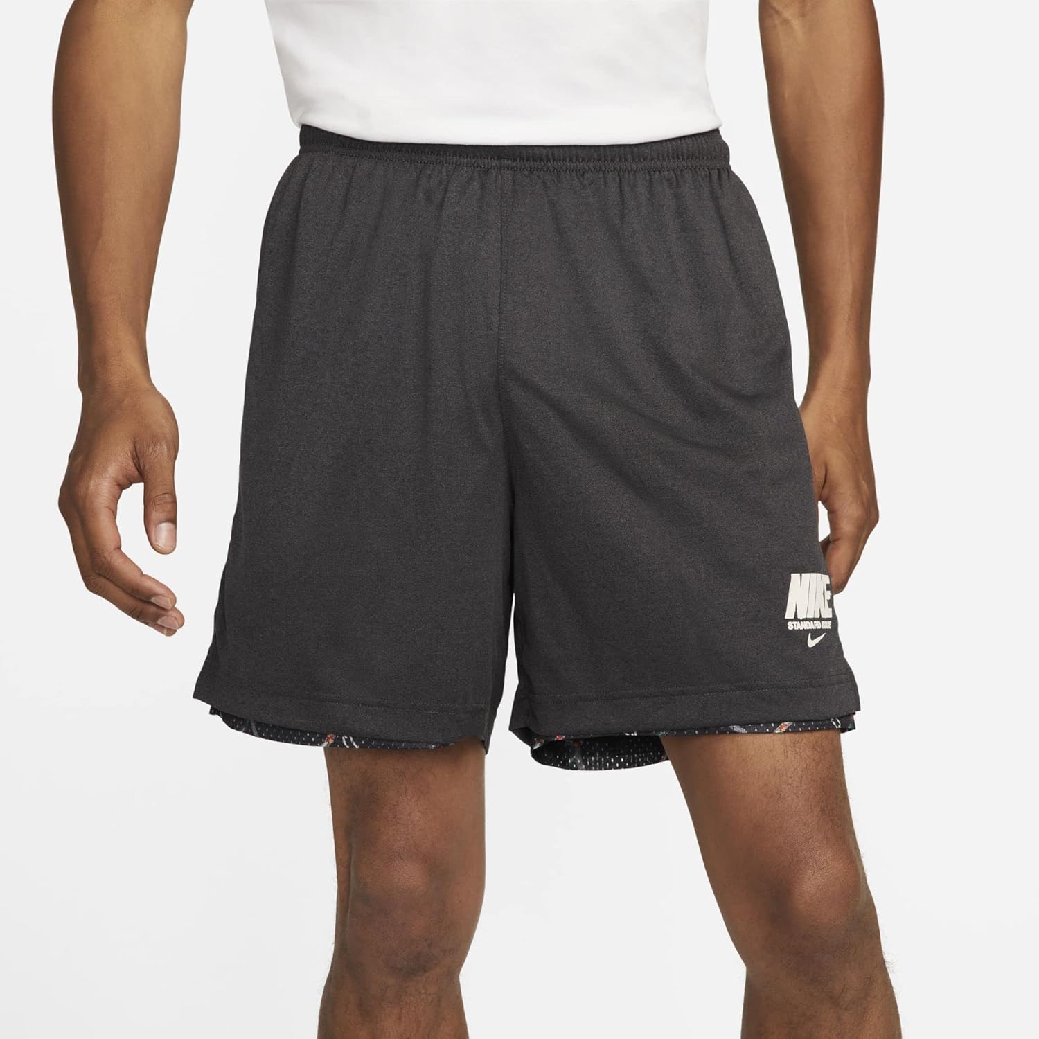 Nike Dri-FIT Standard Issue Men's Reversible 6" Basketball Shorts (as1, Alpha, x_l, Regular, Regular, Black/Black Heather/Phantom)