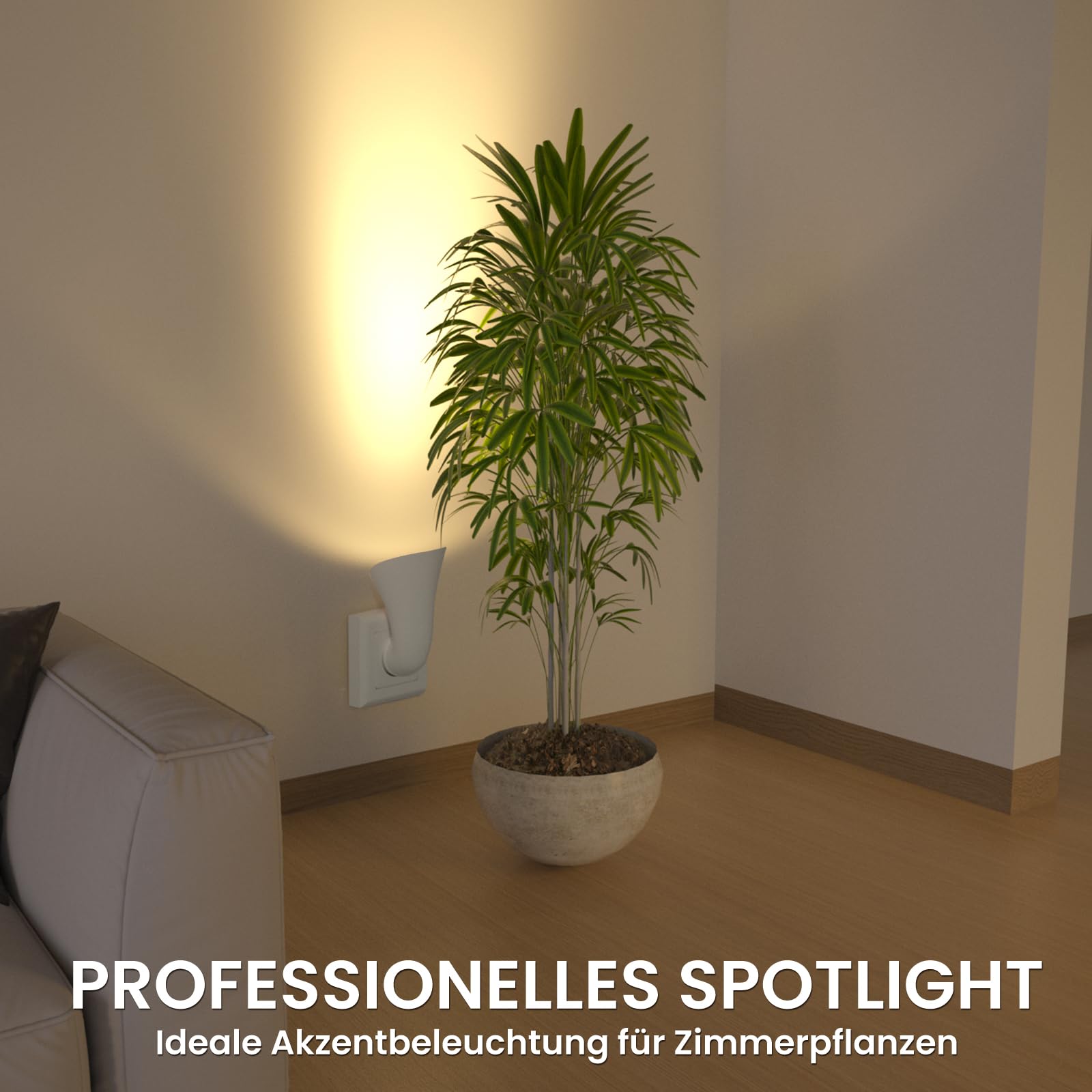 BrightArk Plug in GU10 Wandfluter Steckdosenlampe, Spotlights mit GU10 Fassung, Steckdose Lampe mit Stecker, Indirekte Wandbeleuchtung Innen, Kleine Nachttischlampe, 2 Stück, mit LED Warme Licht Lampe
