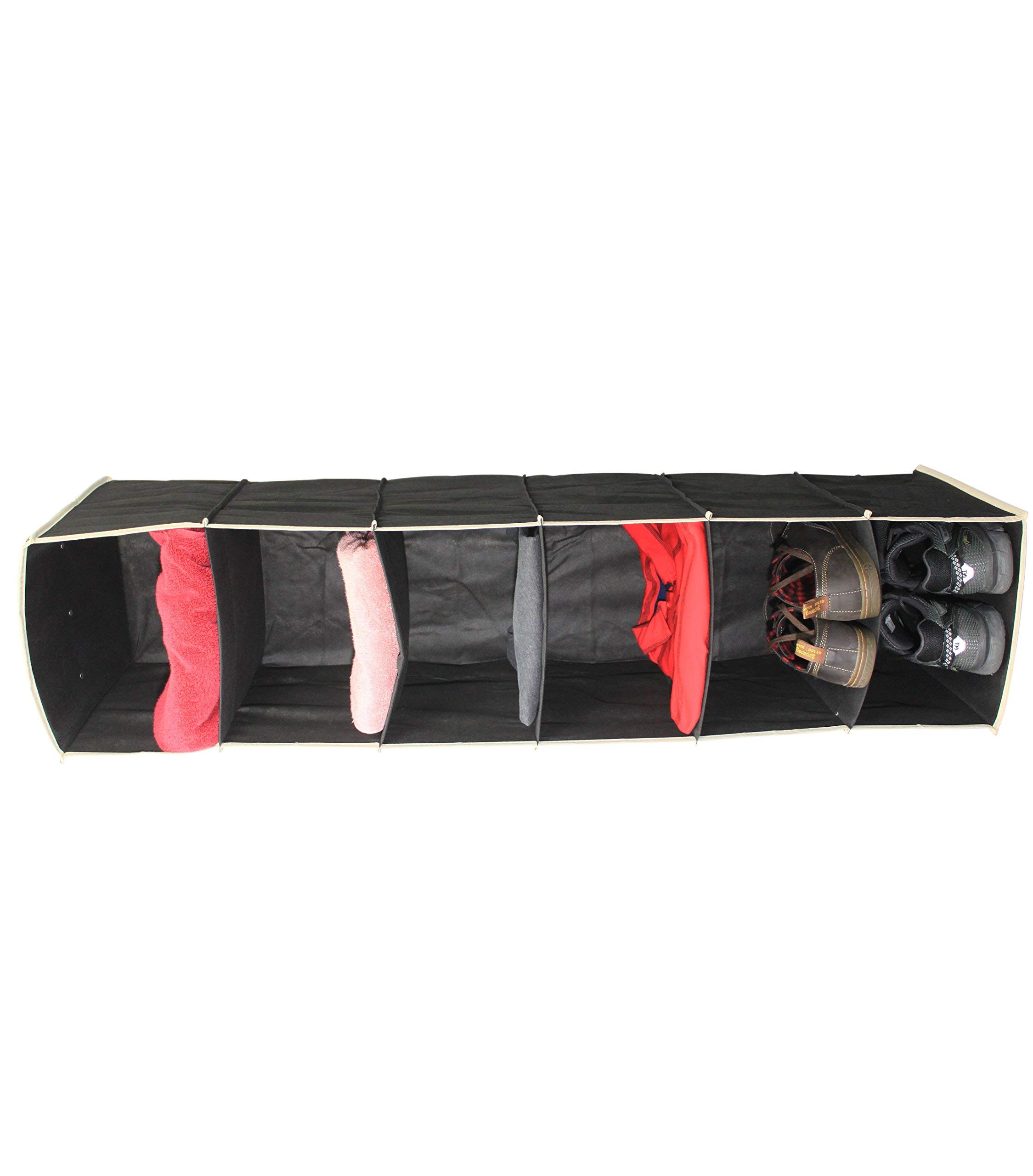 The Hanger Store Black 6 Shelf Hanging Wardrobe Organiser (Black)