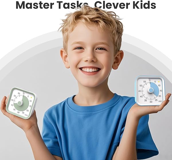 InfPokid Minuteur Visuel Timer Enfant avec Fonction Pause, Compte à Rebours de 60 Minutes Minuteur Enfant pour Salle de Classe, études, Cuisine, Silencieux Gestion du Temps pour Le TDAH (Blanc) - 3