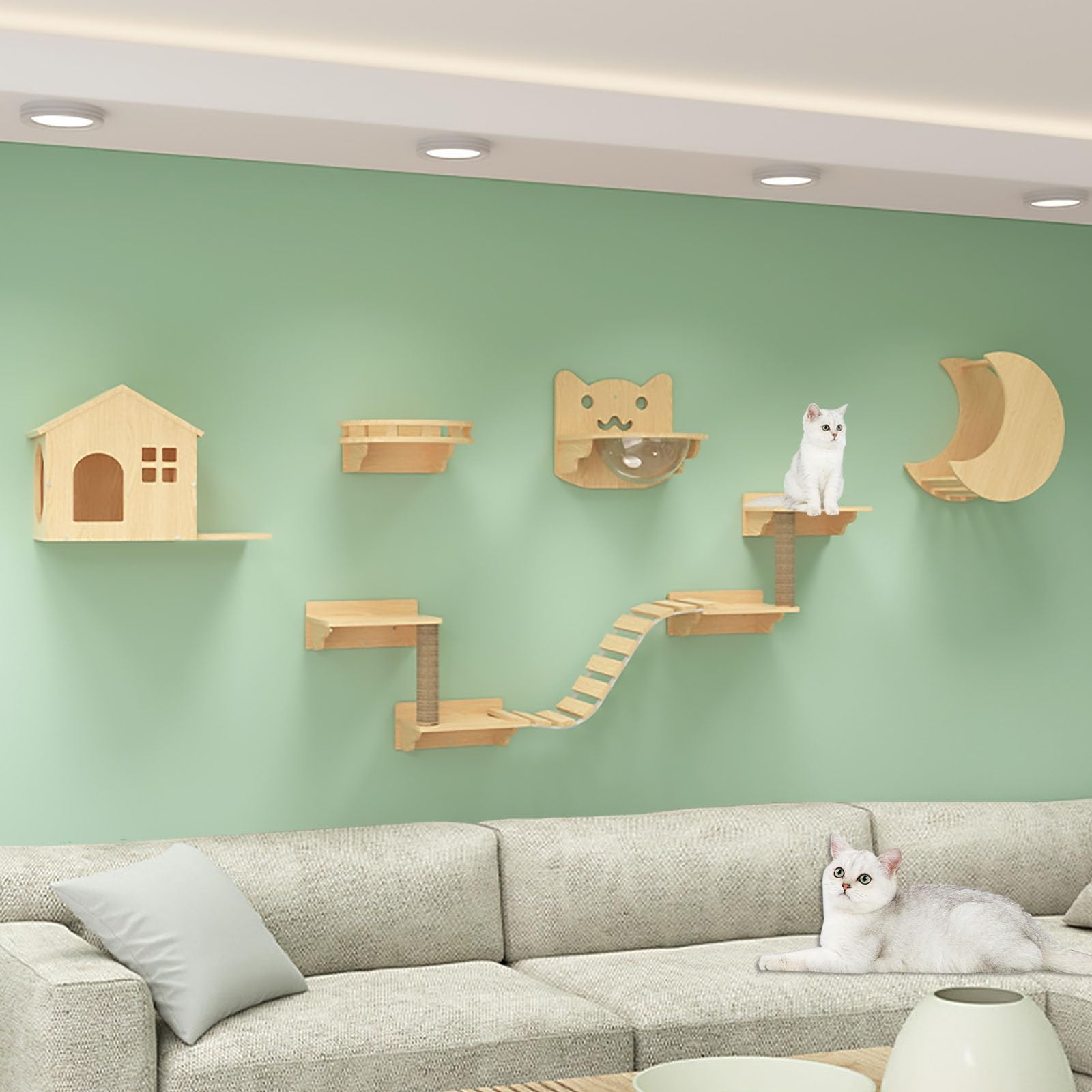Estructura de trepar para Gatos, Muebles de Pared for Gatos, estantes y Perchas for Paredes(S3)