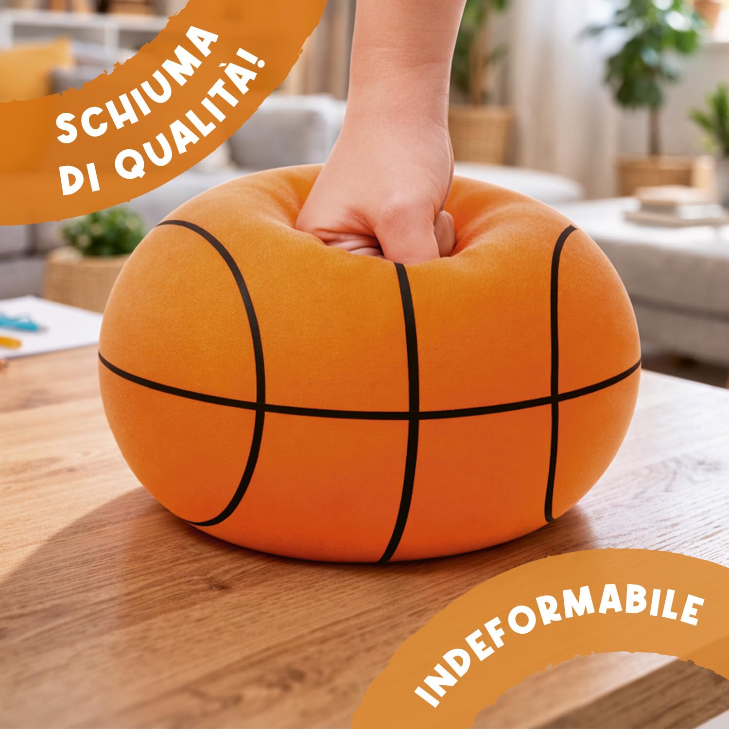 AirSlam® Pallone da Basket in Schiuma Silenzioso 24 cm | Gioco da Interno per Bambini | Non Fa Rumore | Giocattolo Lavabile, Resistente e Durevole | OriginalCorner®