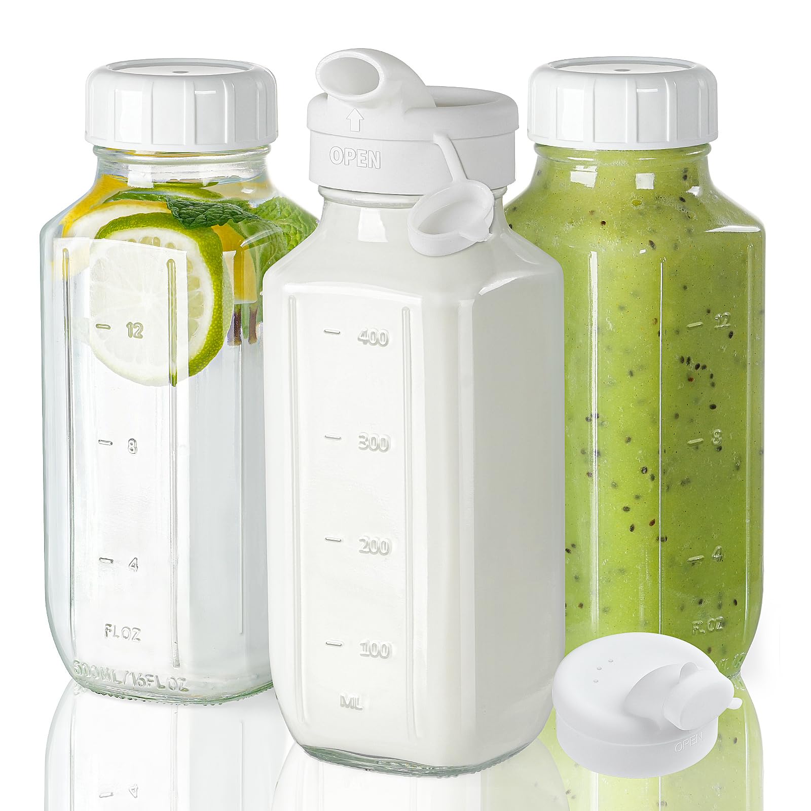 Amazon｜Ritayedet 500ml 牛乳瓶 保存瓶 ガラスボトル 注ぎ口 食器級