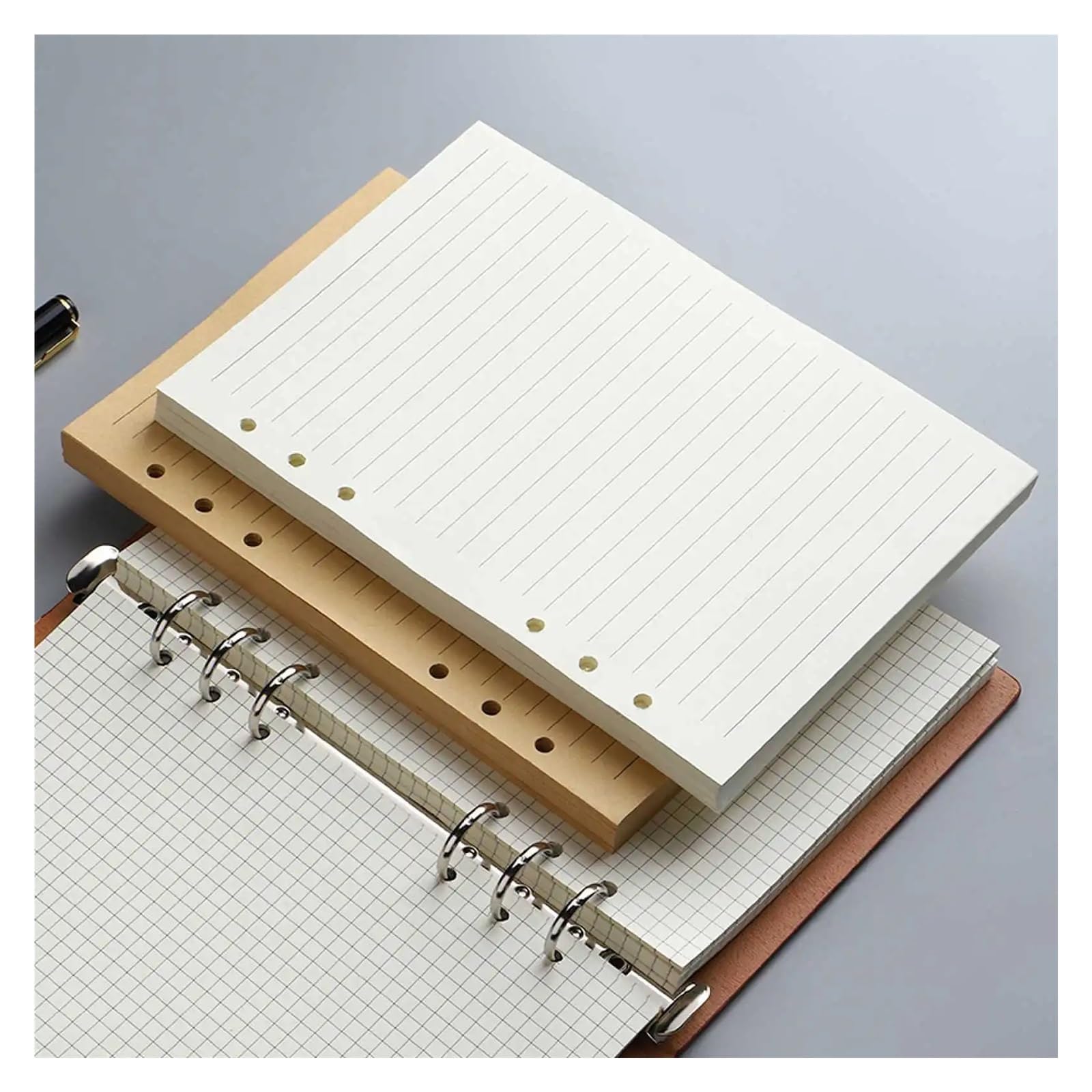 Spirale Notizblock A5 A6 A7 Loseblatt-Notizbuch, Nachfüll-Spiralbinder, Innenseitenlinie, leeres Bastelgitter im Inneren, Papier, Schreibwaren for Büro, Schule, Schüler(A6 line)