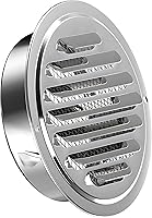 Vista 15 de Rejillas de ventilación de acero inoxidable de 10 cm, HG Power, cubierta redonda con malla de pantalla, rejilla de ventilación de aire para pared