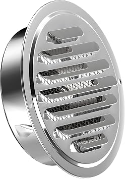 Stainless Steel Soffit Vents 6 Inch, HG Power Round Vent Cover with Screen Mesh, Louver Air Vent Hood for Wall, Ceiling Mount, Bathroom, Garage, Attic Ventilation, Silver