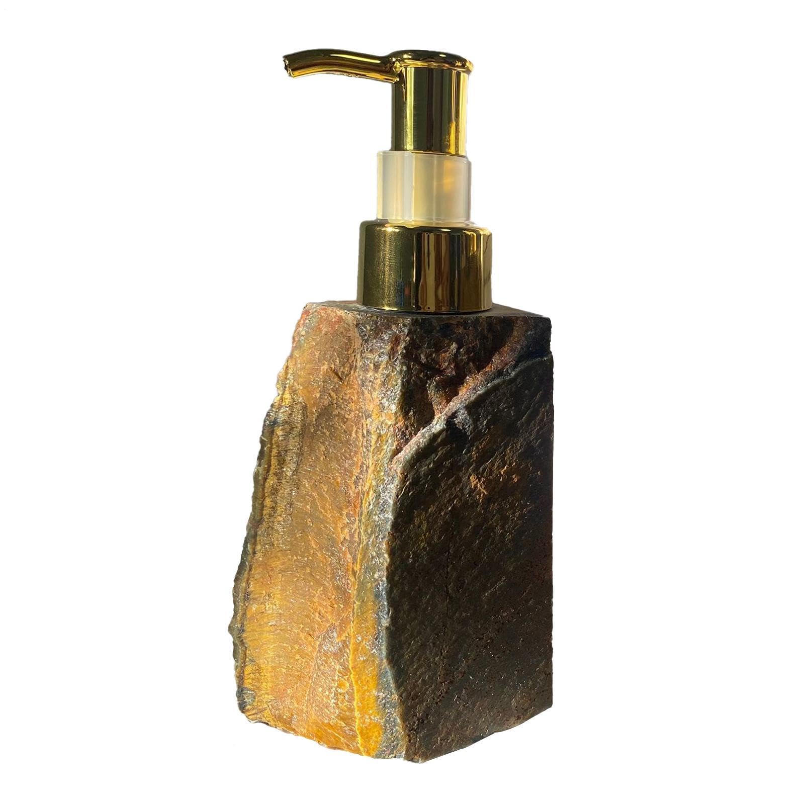 Distributeur de savon manuel flacon pompe céramique pierre naturelle salle de bains
