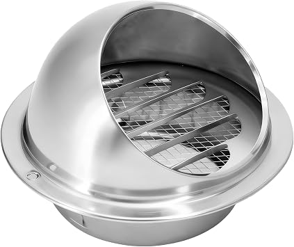 6 Round Vent Cover Stainless Steel with Hood Screen Mesh Grille for Exhaust Fan Garage Kitchen, Soffit Vent for Wall Hole and Air Duct Ventilation Outlet