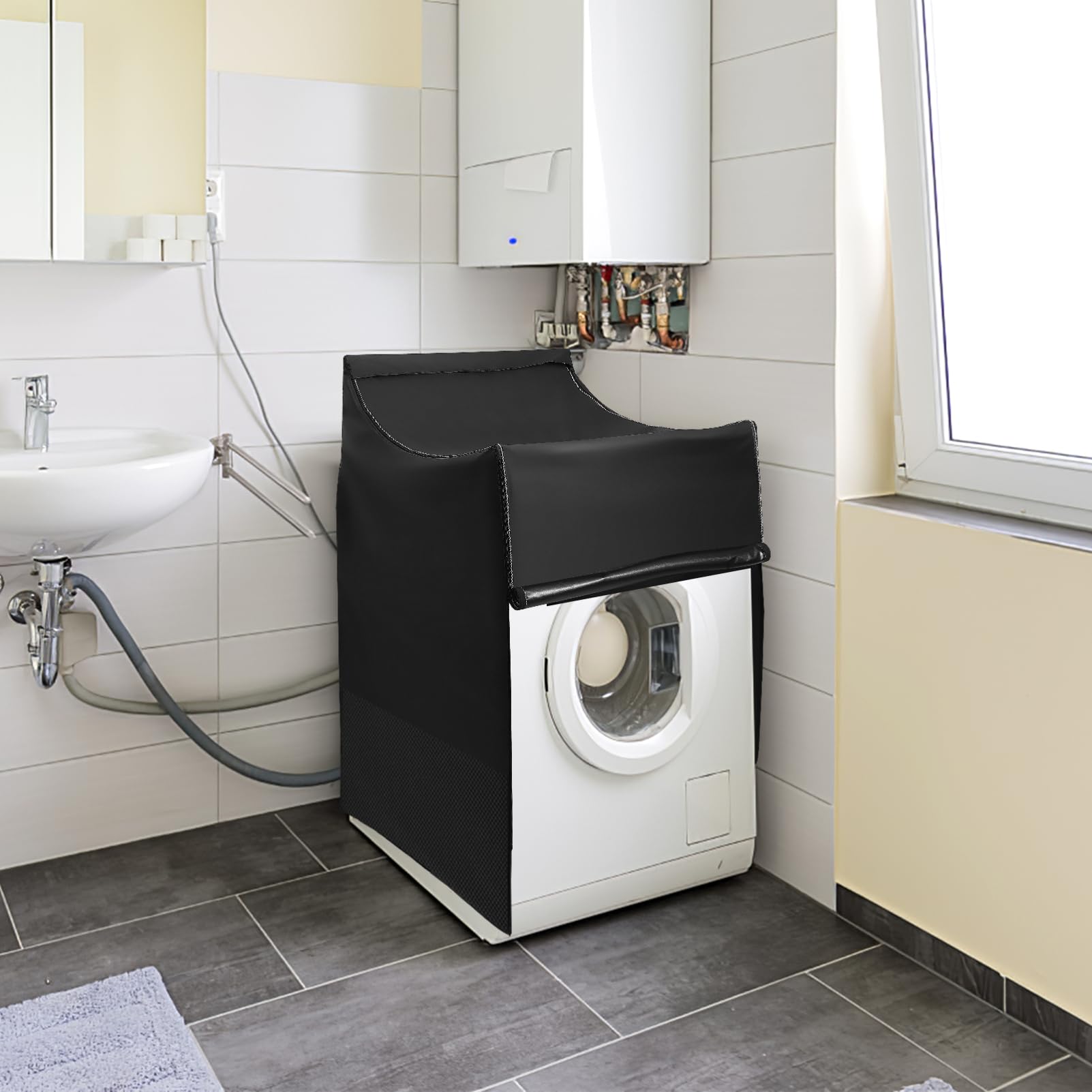 Housse pour Machine à Laver et Sèche-linge Noire 420d Oxford