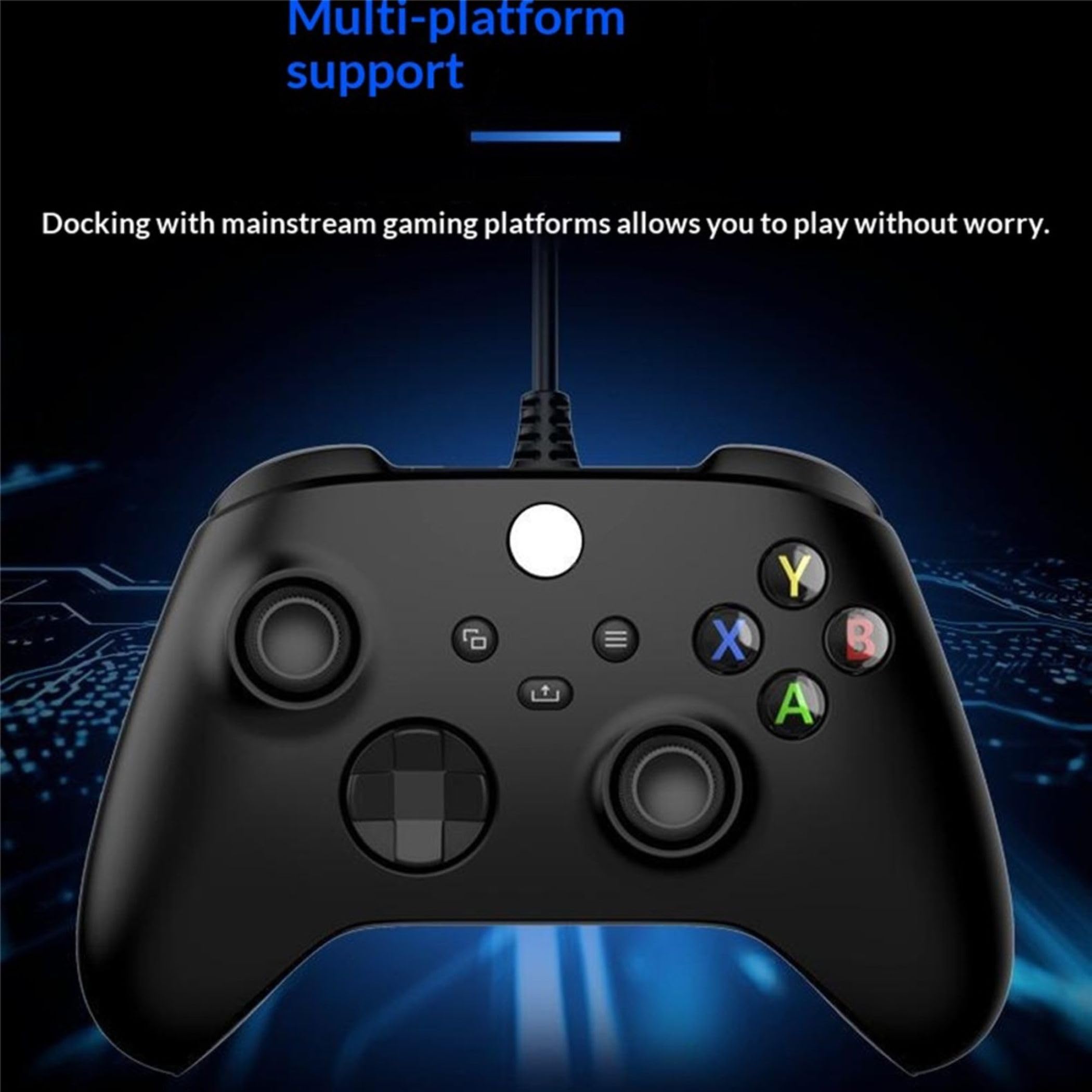 Wigento Kabelgebundener Controller für Xbox One, Xbox Series S/X und PC, USB Gaming Gamepad mit 3,5 mm Kopfhöreranschluss, Dual Vibration, 2,2 m Kabel