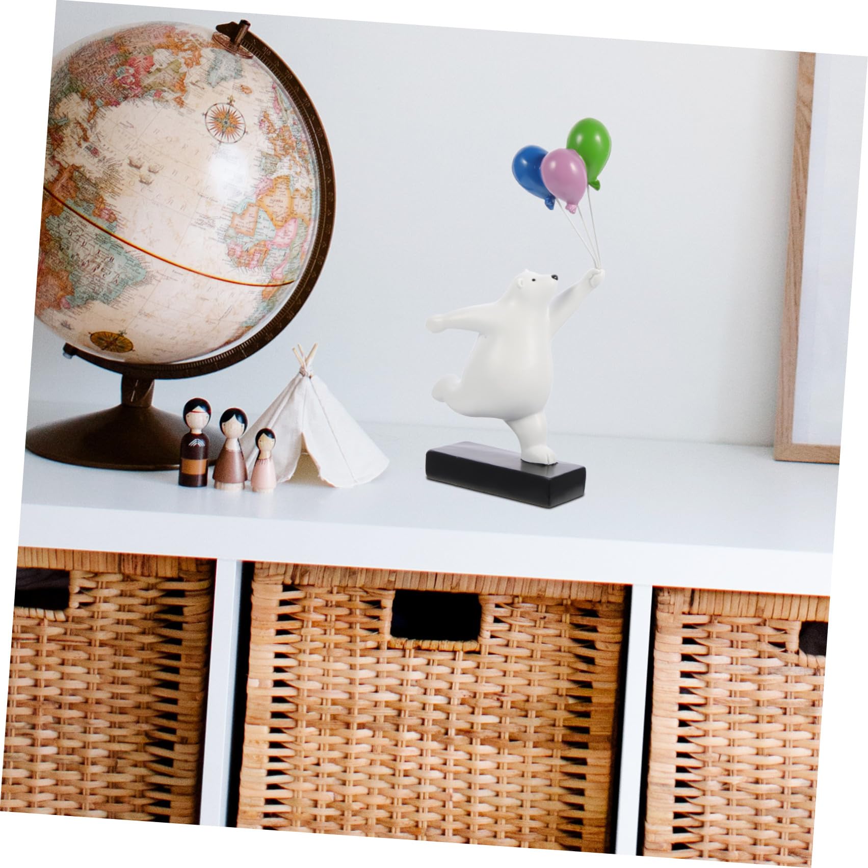Artibetter Scultura Orsetto in Resina per Decorazione Casa e Camera da Letto, Ornamento da Tavolo Aspetto Vivid e Stile Cartone Animato, Accessorio Decorativo e Supporto Fotografico