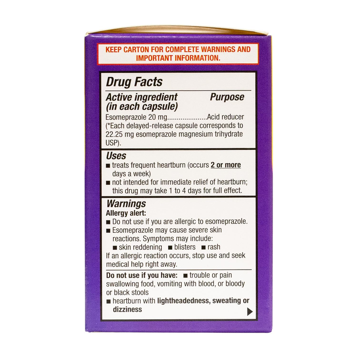 HealthA2Z® Esomeprazole Magnesium | Acid Reducer | 20mg | Delayed-Released Capsules USP | 24 Hours | Treats Frequent Heartburn (42 Counts) — Amazon image 5