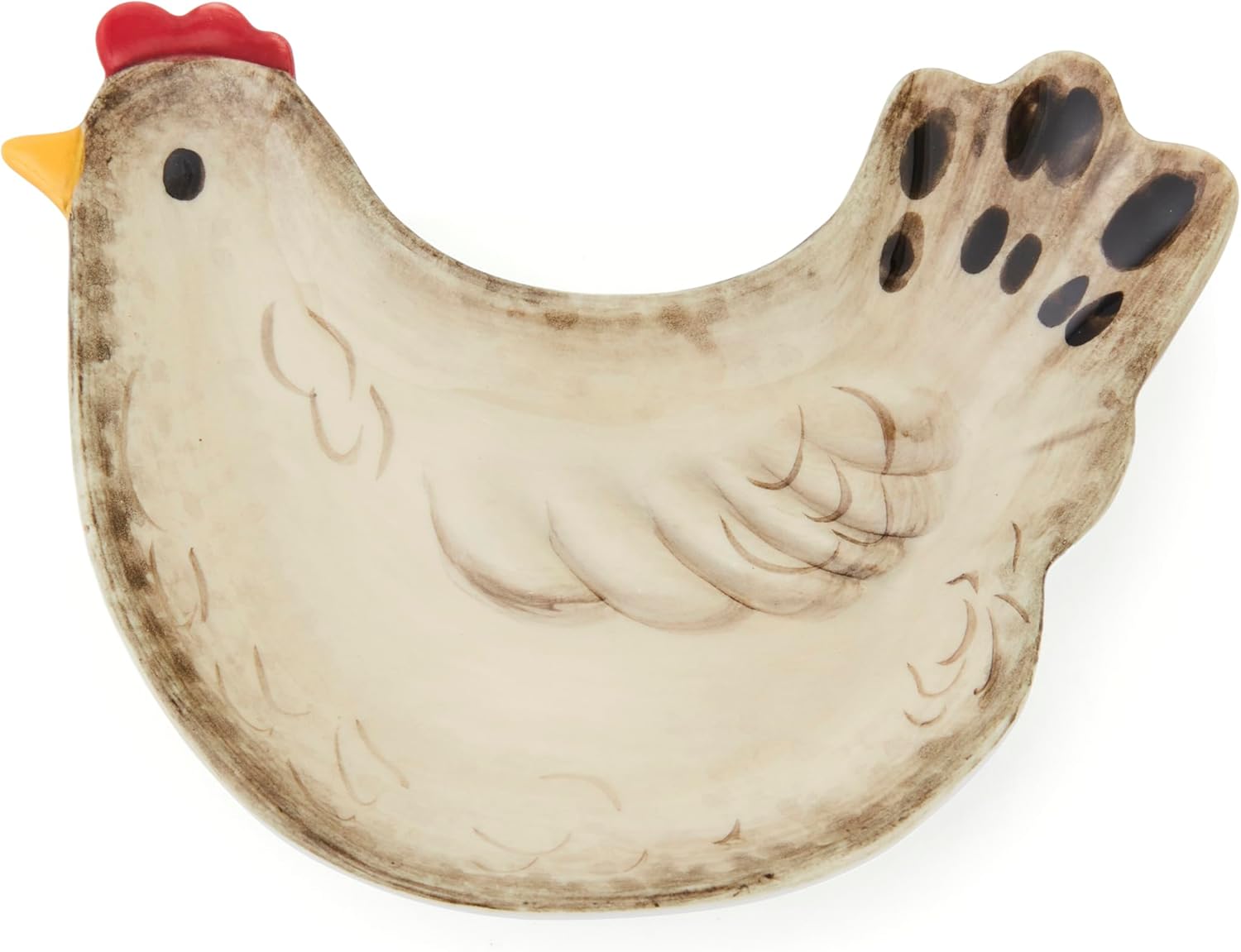 Cooksmart Hen House Lane Tea Bag Tidy | British Designed Farmhouse Kitchen Accessory | Hen-Shaped Stoneware Trinket Holder | Rustic Countryside Style | Dishwasher & Microwave Safe