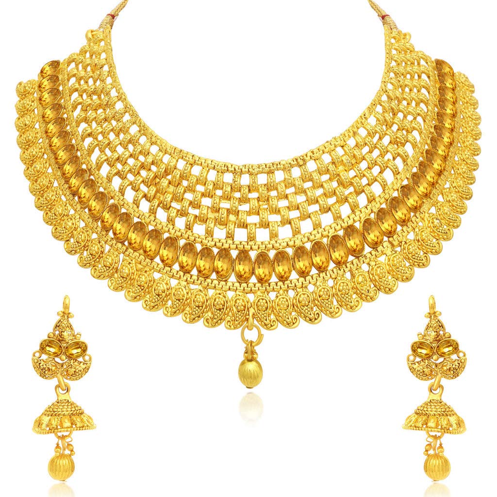 Sukkhi Wedding & Engagement Jewellery Set for Women (Golden) (N80413) (B07QCMWYYB) Amazon Price History, Amazon Price Tracker