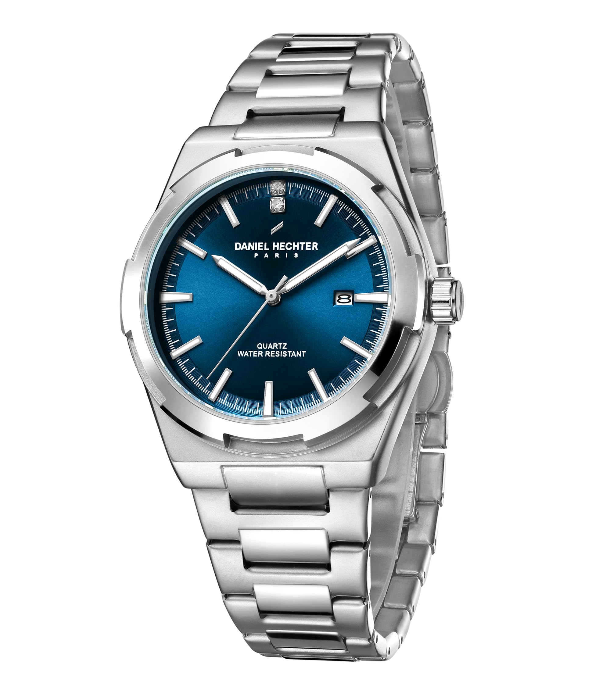 Paris Lourmel Collection Classic Watch for Men with Stainless Steel Strap Round Dial, Quartz Movement and Date Function-image-1