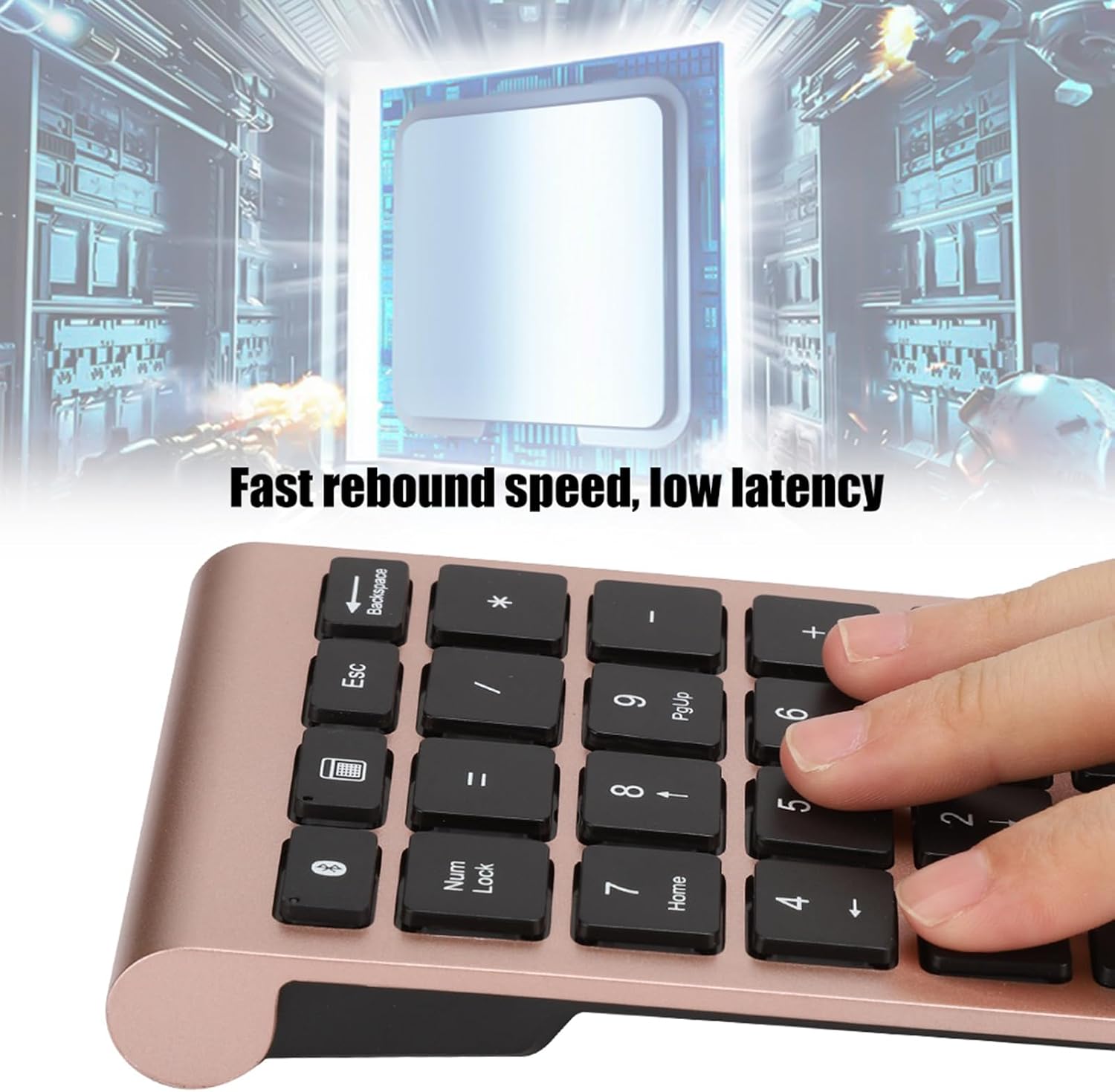 22 Keys Numeric Keypad, BT 5.0 3 Million Times Exceptional Longevity Ergonomic Design Ultrathin Numeric keypad for Laptop PC Desktop Notebook (Rose Gold)