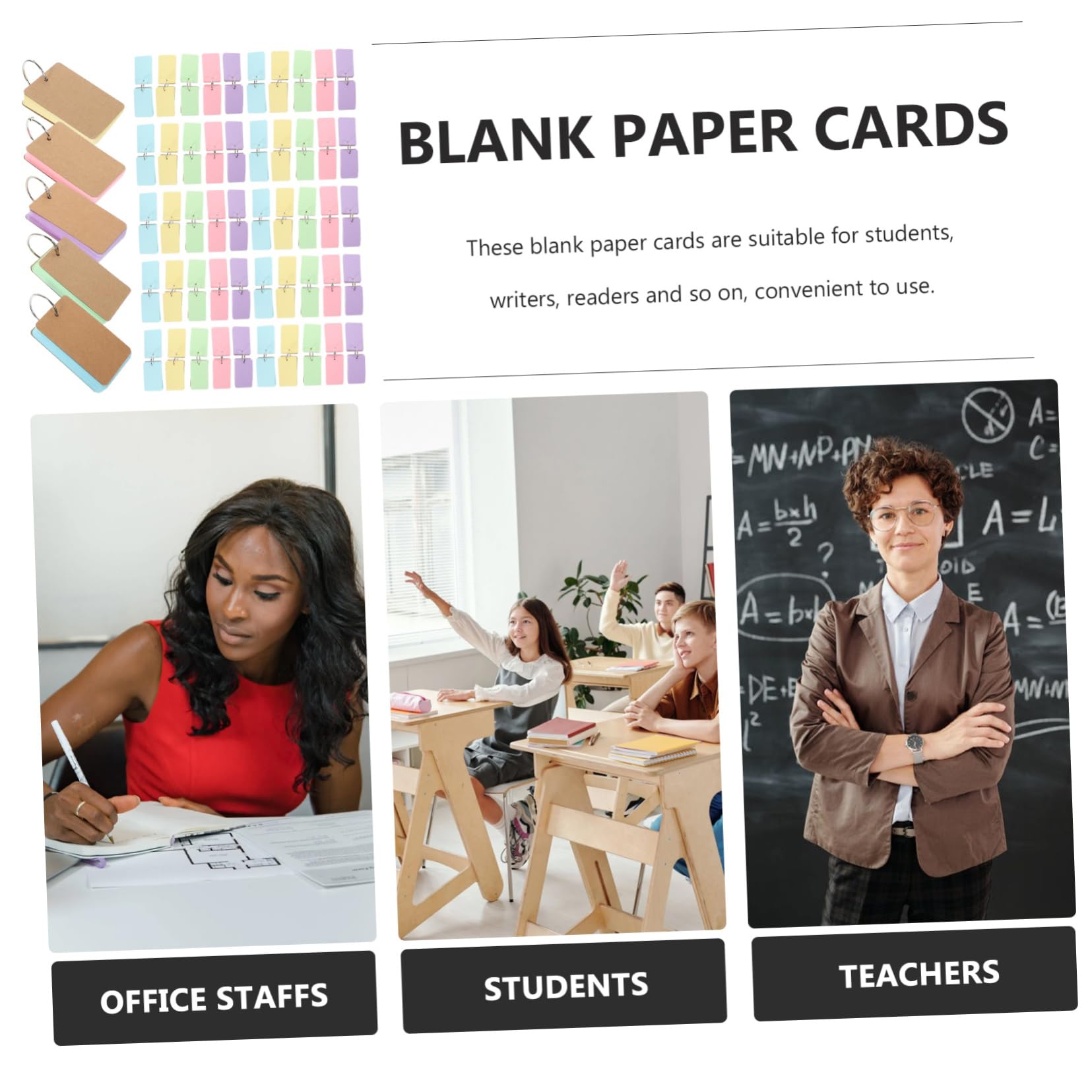 PACKOVE 4 Stück 5 Karteikarten zum Lernen leere Karten Flash- leere papierkarte e Memo-Karte Speicher Flashcards Speicher DIY- Kartei Kartei Kraftkarton