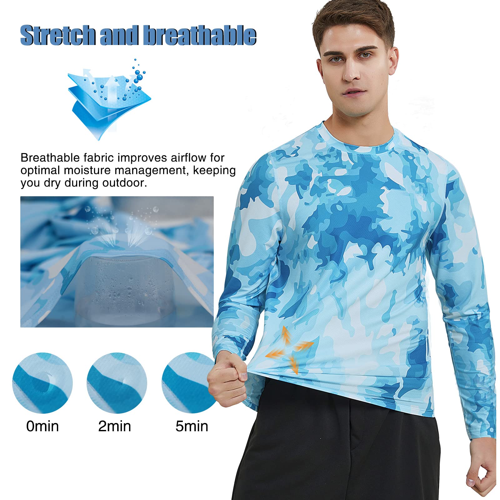 MEETWEE Maglia a Maniche Lunghe per Protezione Solare UPF 50+ Rash Guard da Uomo, Perfetta per Surf, Corsa e Nuoto Asciugatura Rapida e Protezione Solare per Il Top