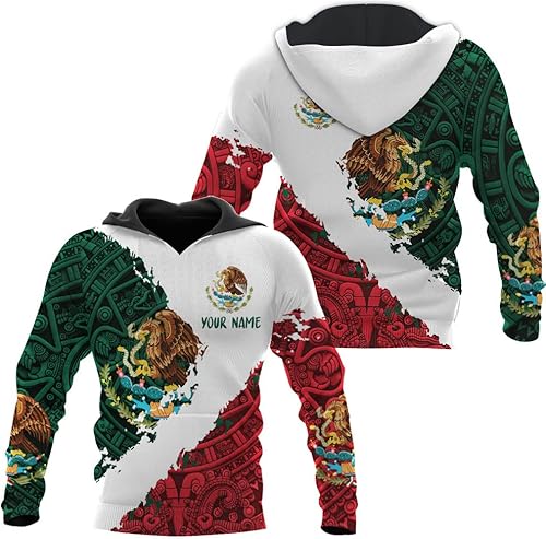 Miniatura 2 de Sudadera con capucha personalizada de México, sudadera con capucha de águila mexicana, regalo para mexicano americano, bandera de México, sudadera