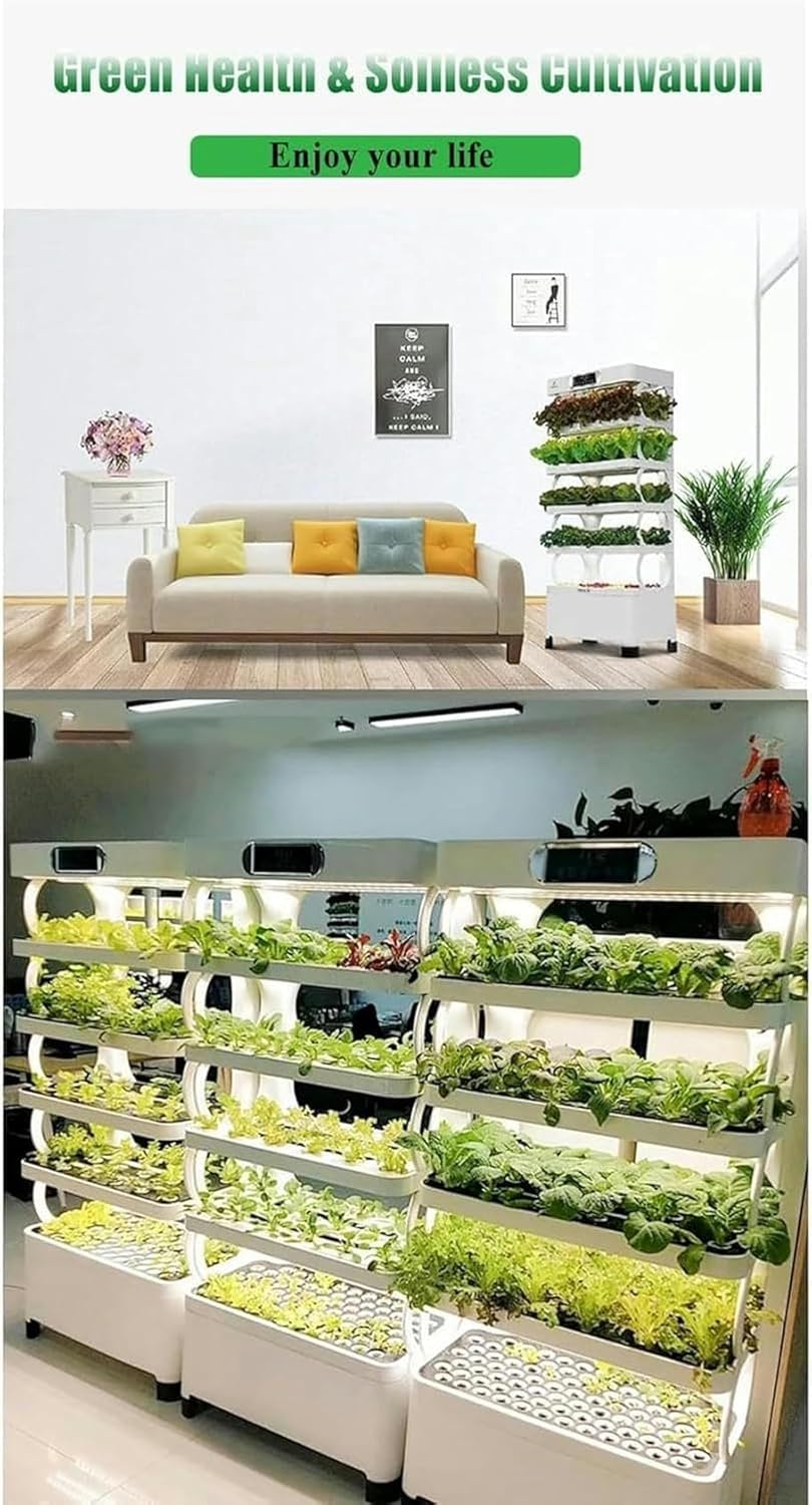 Hydroponics Growing System Tower Hydroponics Growing System Large, Herb Garden Gift, White, with Sponges, 160Pcs Planting Baskets, Watering Can, Etc 0828