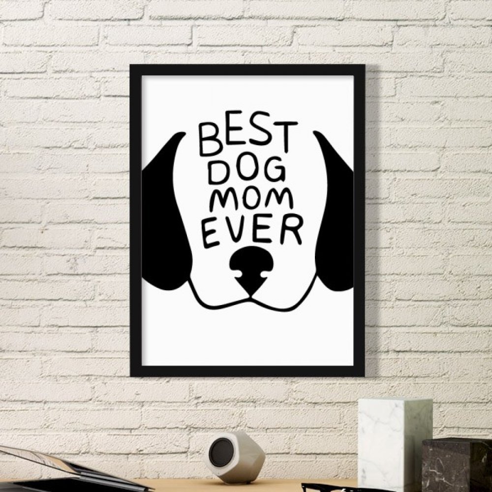 Cadeau maman chien cadre photo en bois decoration originale anniversaire