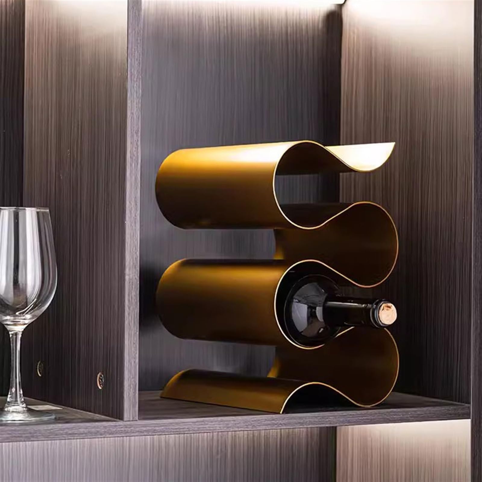 Dekoracje Stojak na wino Dekoracje biurowe Domowy salon(Czarny)