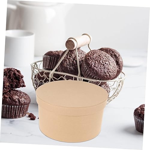 Miniatura 8 de Paper Mache - Cajas ovaladas de papel kraft para galletas, cajas de joyería y recuerdos con tapas para pintar, decoupage y decorar para pasteles,