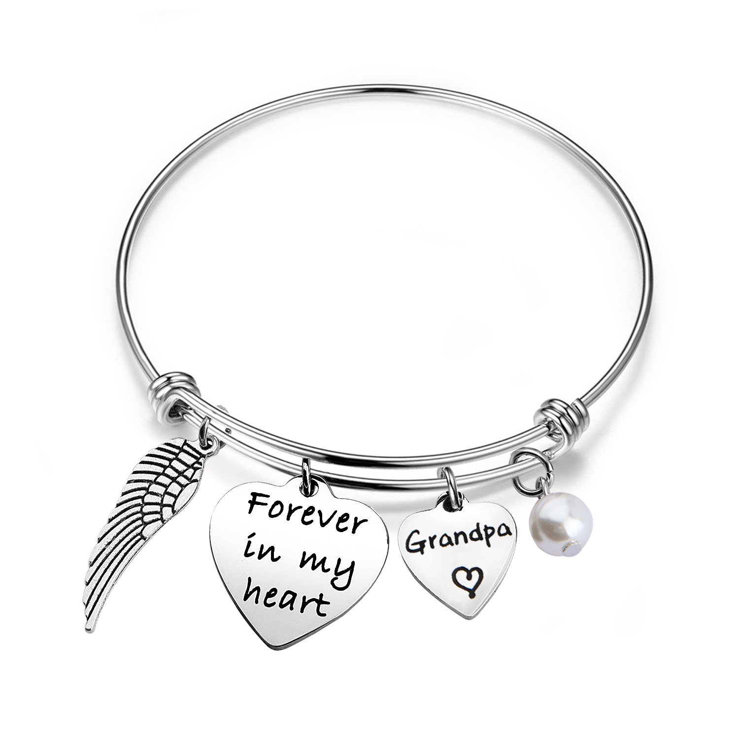 bobauna Memorial Bracelet Forever in My Heart Bracelet Sympathy Gift for in Memory of Loved One
