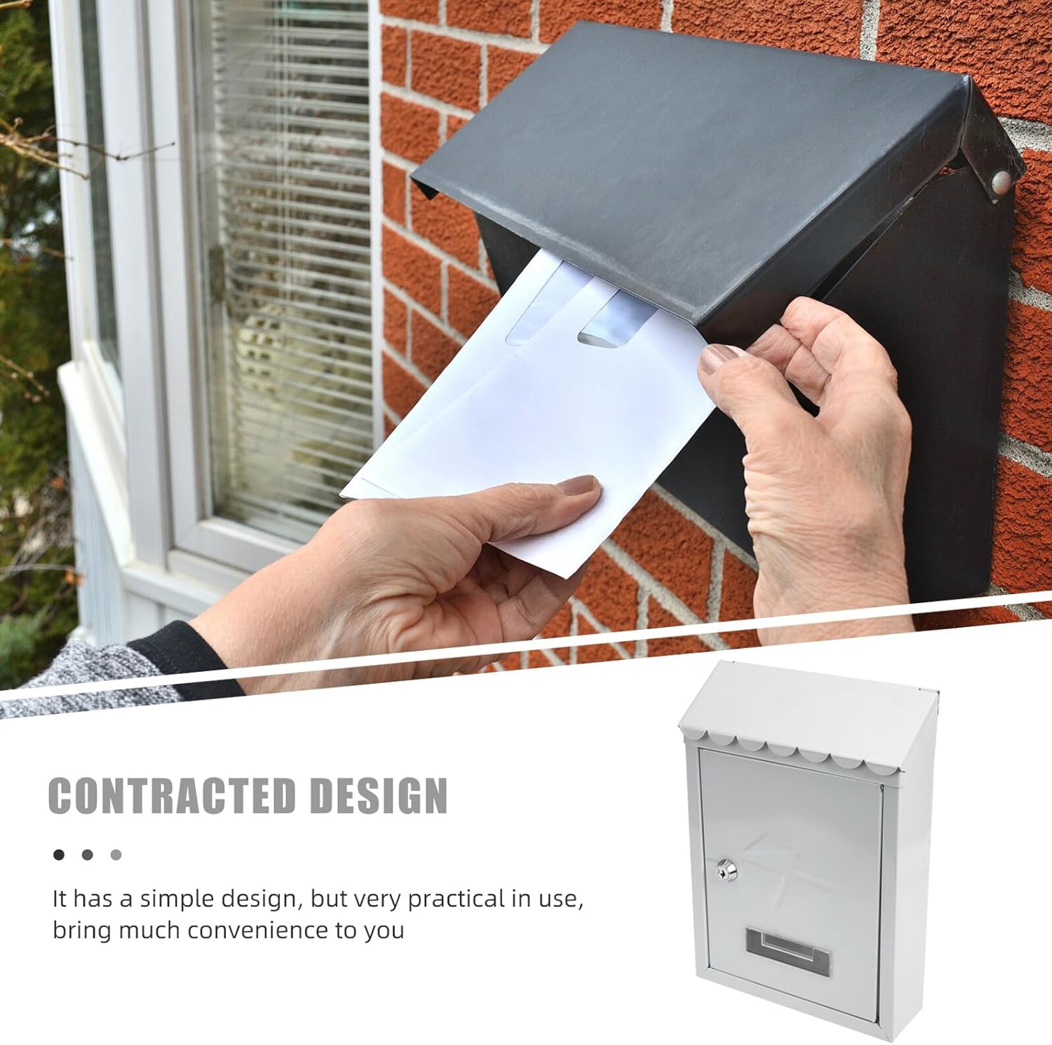 VALICLUD Vintage Lockable Letter Box Wall Mount Mailbox for Outdoor Use Weatherproof Newspaper Box Featuring Reliable Lock Easy Installation for Home and Garden