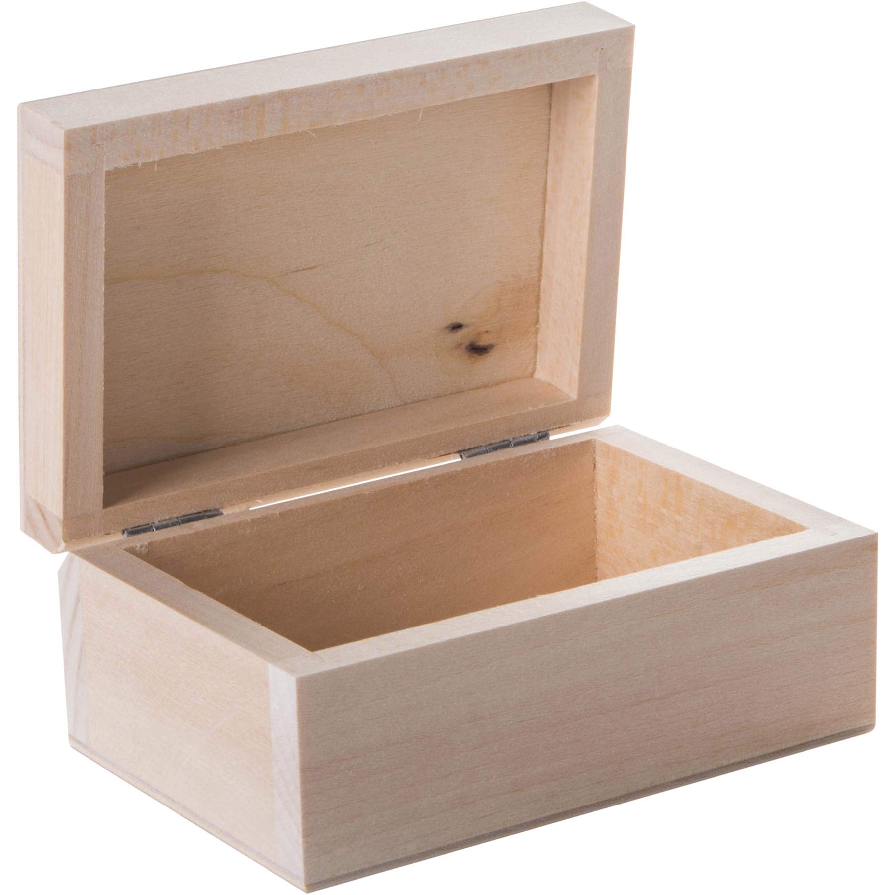 Woodeedoo Natural Small Wooden Box To Decorate | 11 X 7.5 X 5 Cm | Ring Jewellery Earrings Trinket Keepsake Git Case | Unpainted & Untreated Plain Lindenwood