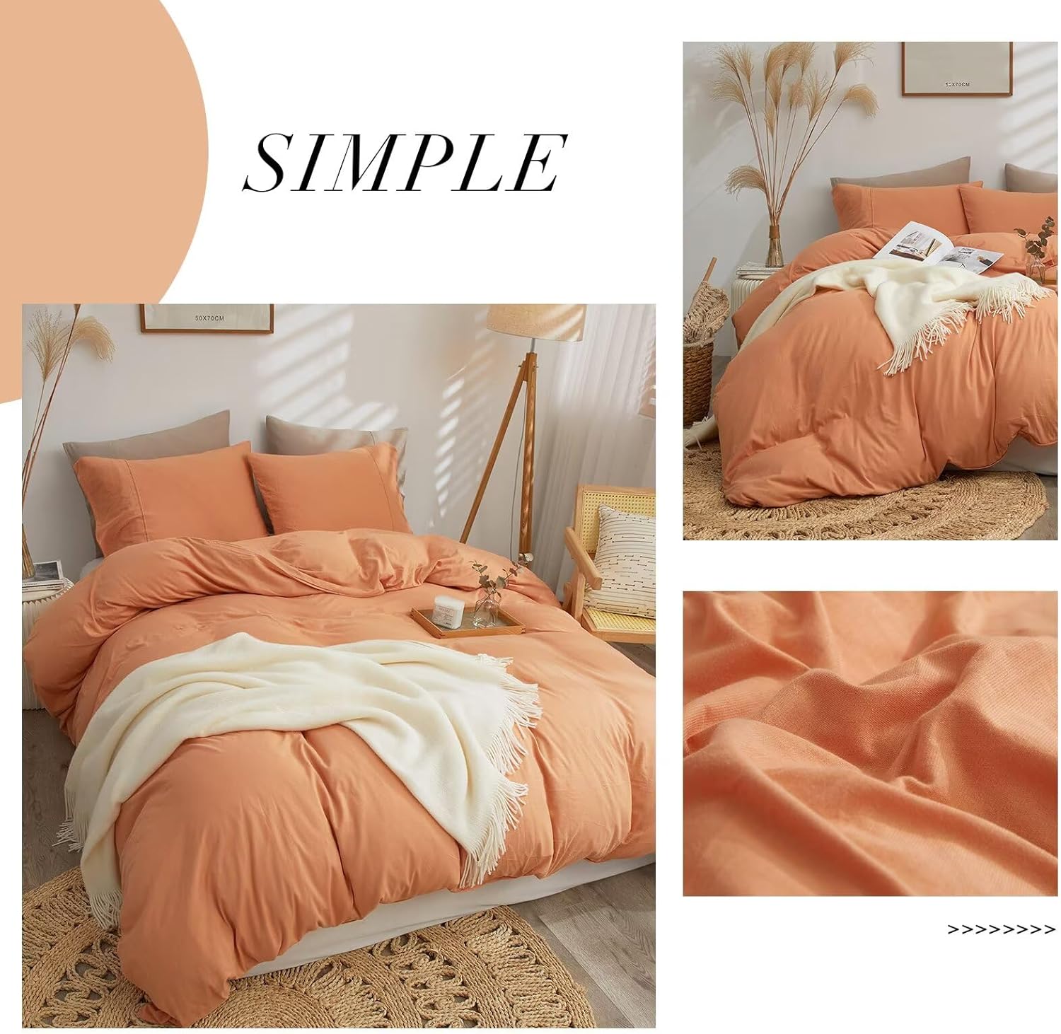 Full Size Jersey Knit Cotton Duvet Cover Soft Breathable,Grapefruit Pink 3 Pcs Bedding Set(1 Duvet Cover and 2 Pillowcases) for All Season,T-Shirt Cotton Comforter Covers 80"X90"
