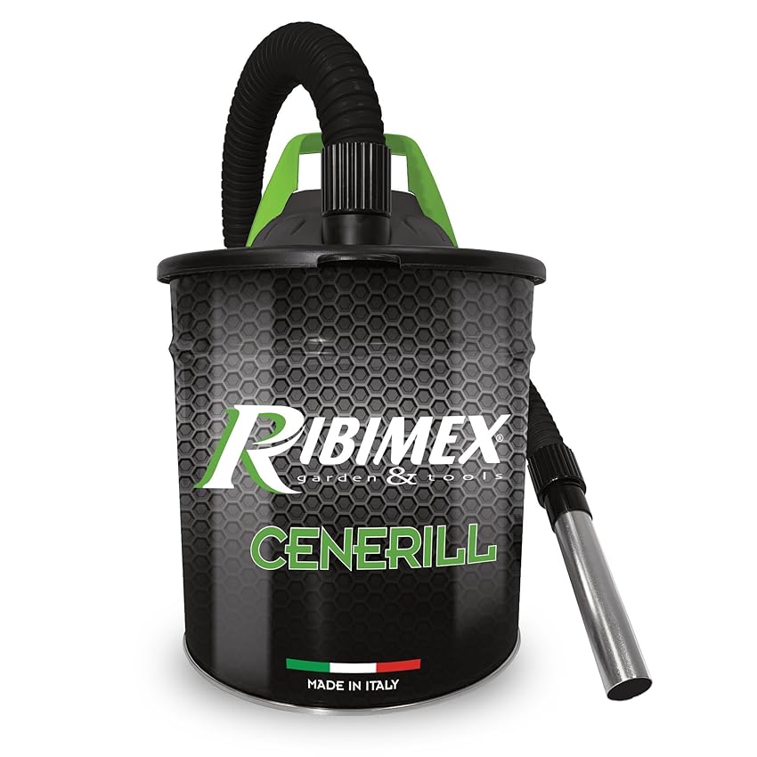 Ribimex Aspiracenere Elettrico Cenerill, con Filtro HEPA Lavabile, Bidone da 18 L, Potenza 1000 W, Ideale per Aspirare Ceneri Fredde da Stufe, Caminetti e Barbecue - PRCEN001