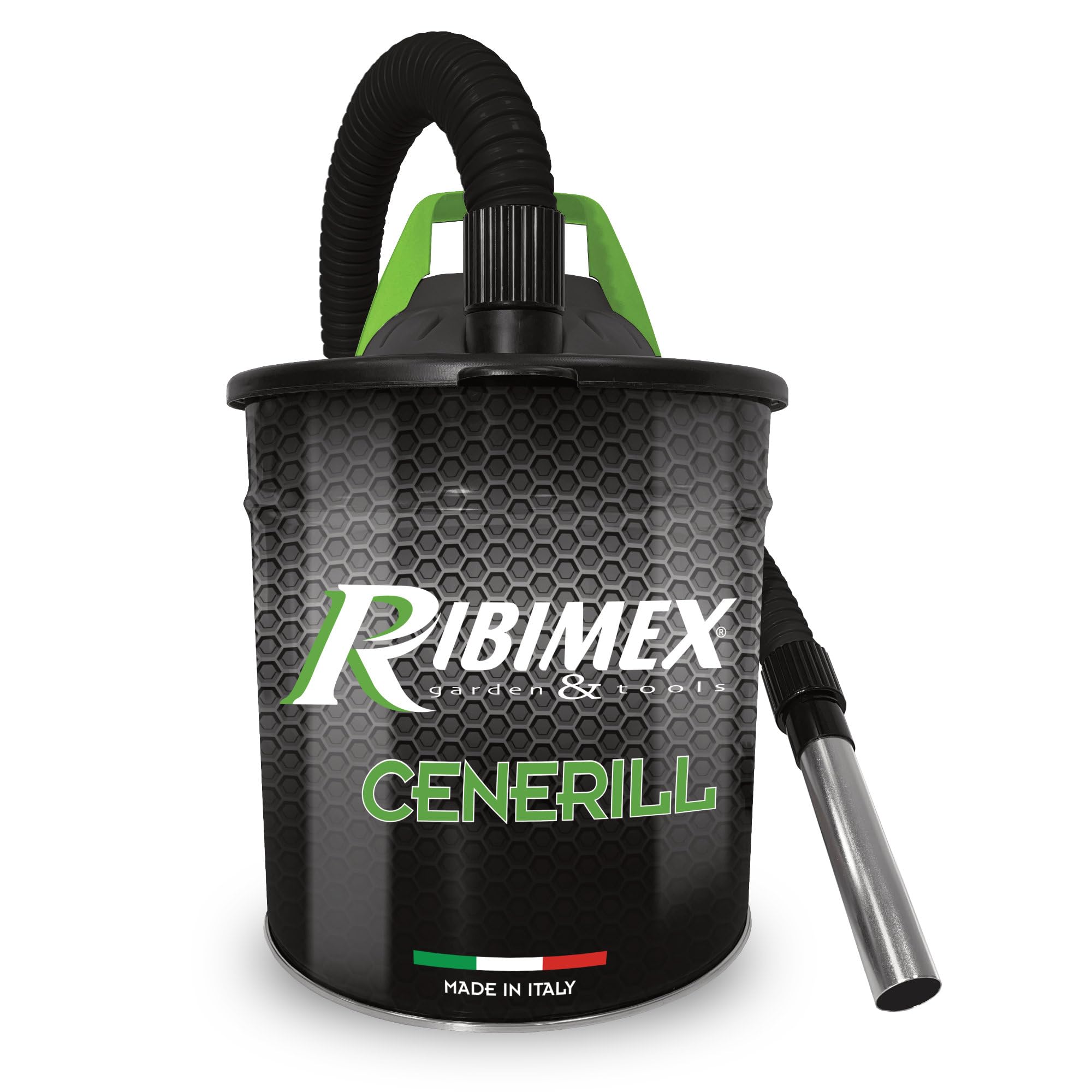 Ribimex Aspiracenere Elettrico Cenerill, con Filtro HEPA Lavabile, Bidone da 18 L, Potenza 1000 W, Ideale per Aspirare Ceneri Fredde da Stufe, Caminetti e Barbecue - PRCEN001