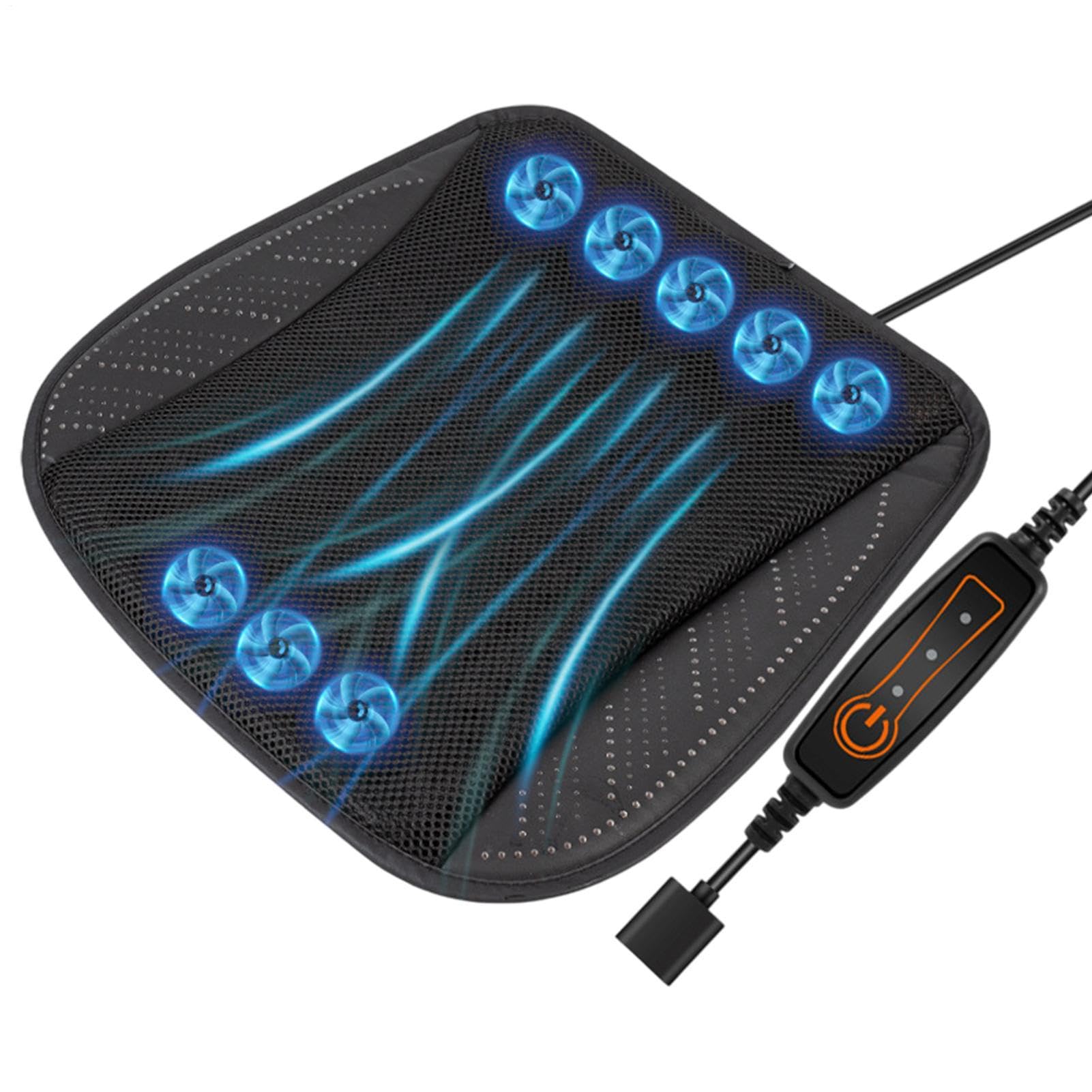 Generisch Coprisedile refrigerante per auto, con ventola, alimentato tramite USB, anti-sudore, 3 velocità regolabili, accessorio per auto per lunghi viaggi
