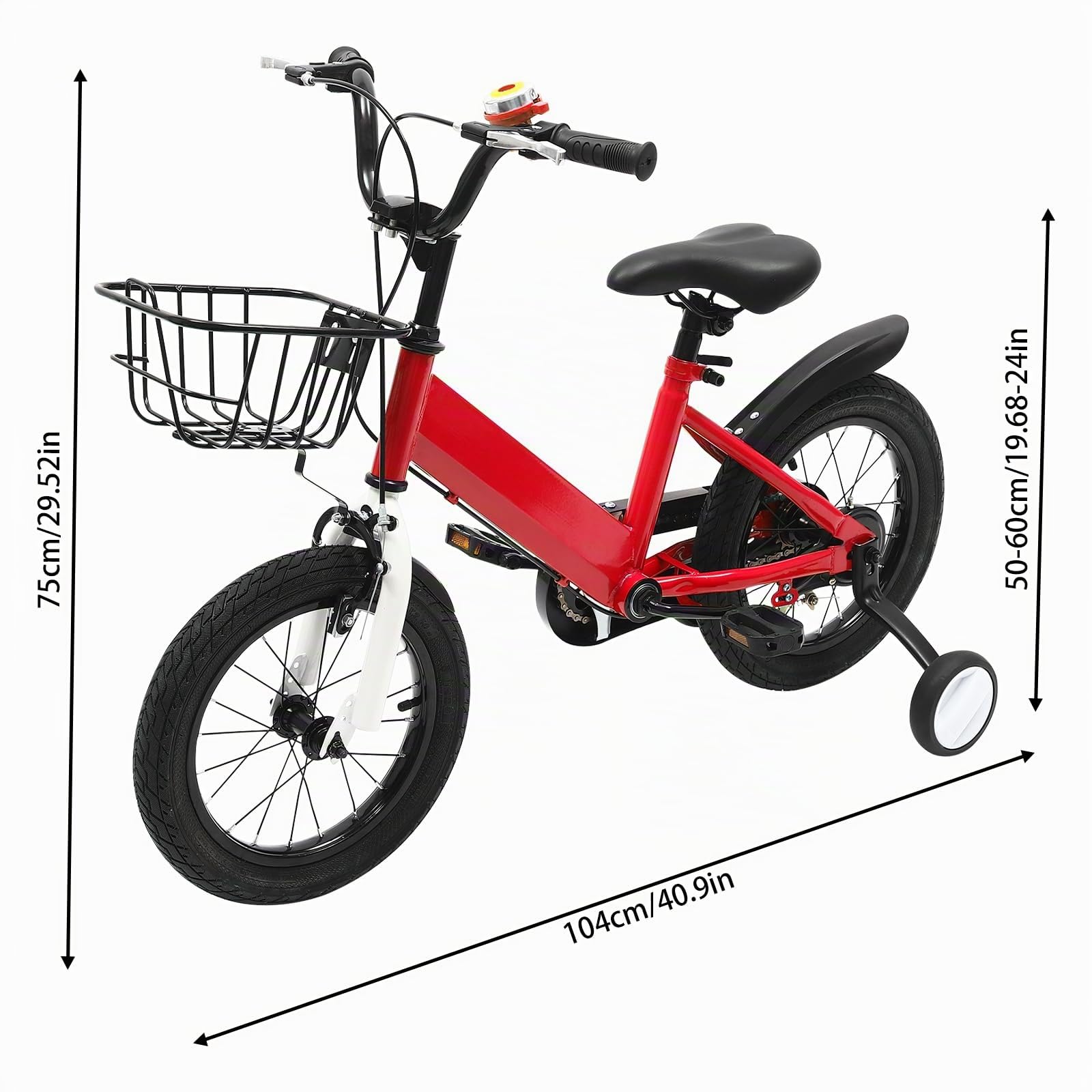 Kinderfahrrad 14 Zoll Kinder Fahrrad Höhenverstellbar Mädchenfahrrad für ab 3-5 Jahre Upgraded Kinderfahrrad mit Stützrädern & Korb Jugend Fahrrad für Schulung Outdoor Reiten