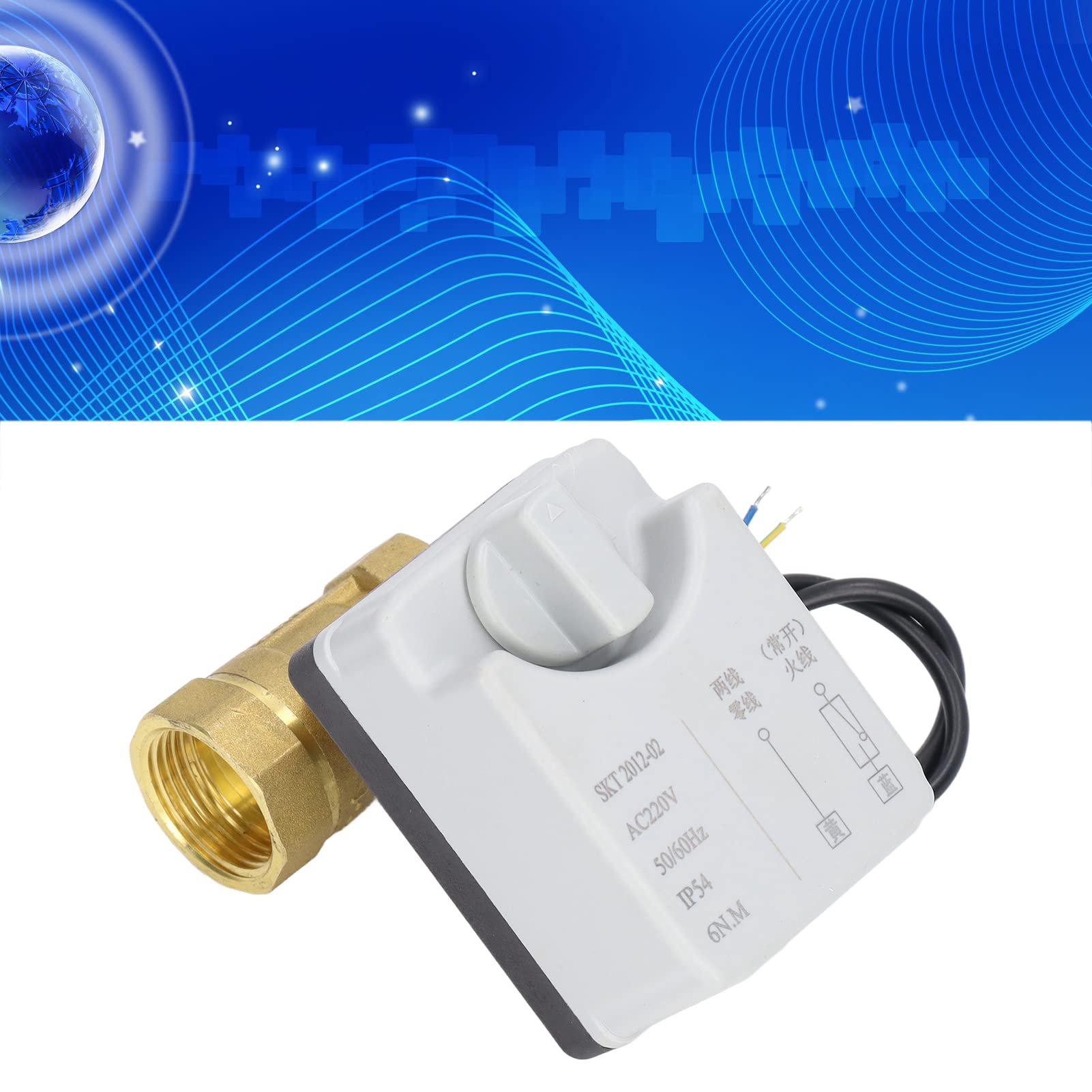 Válvula de Bola Motorizada de Latón DN25 2 Alambre 2 Vías Normalmente AC220V para el Control de Agua