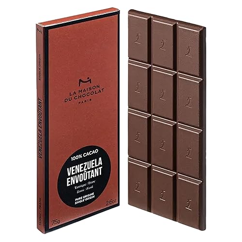 La Maison Du Chocolat Venezuela Envoûtant - Barra de chocolate negro 100% artesanal - Notas de cacao crudo y frijoles tostados - Chocolate francés