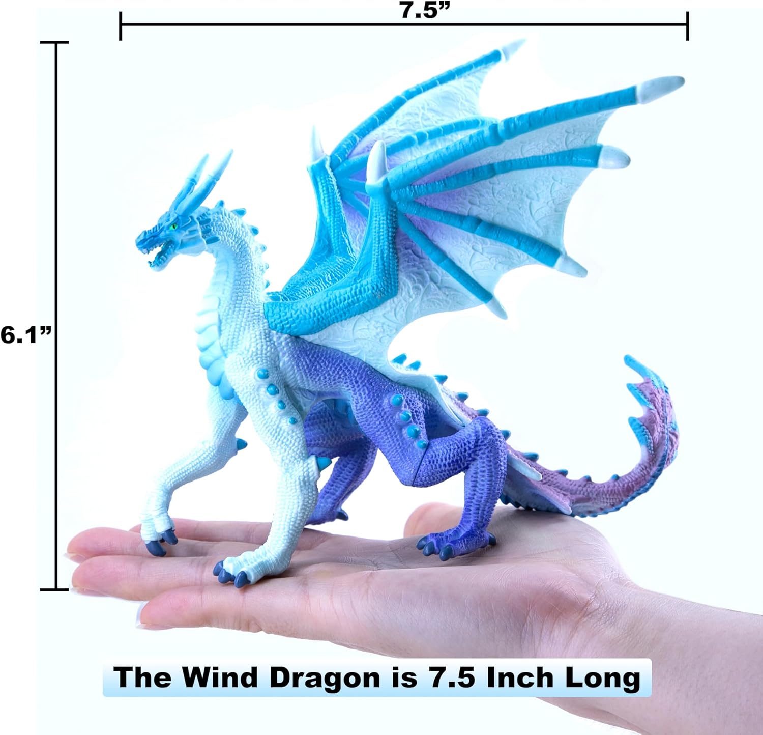 RECUR Wind Dragon Action Figurine, 7.5 Inch Statue Toys for Boys Girls Kids, RPG Figures Miniatures for Display & Roleplaying, Collectors Toy Age 3 + - Image 5