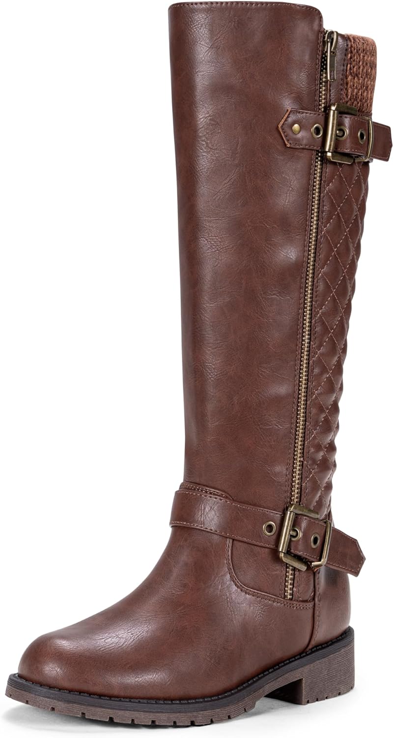 Jeossy Women's 950 Knee High Riding Tall Boots, Comfortable with Metal Buckle and Zipper Boots with Wide Calf and Wide Widths