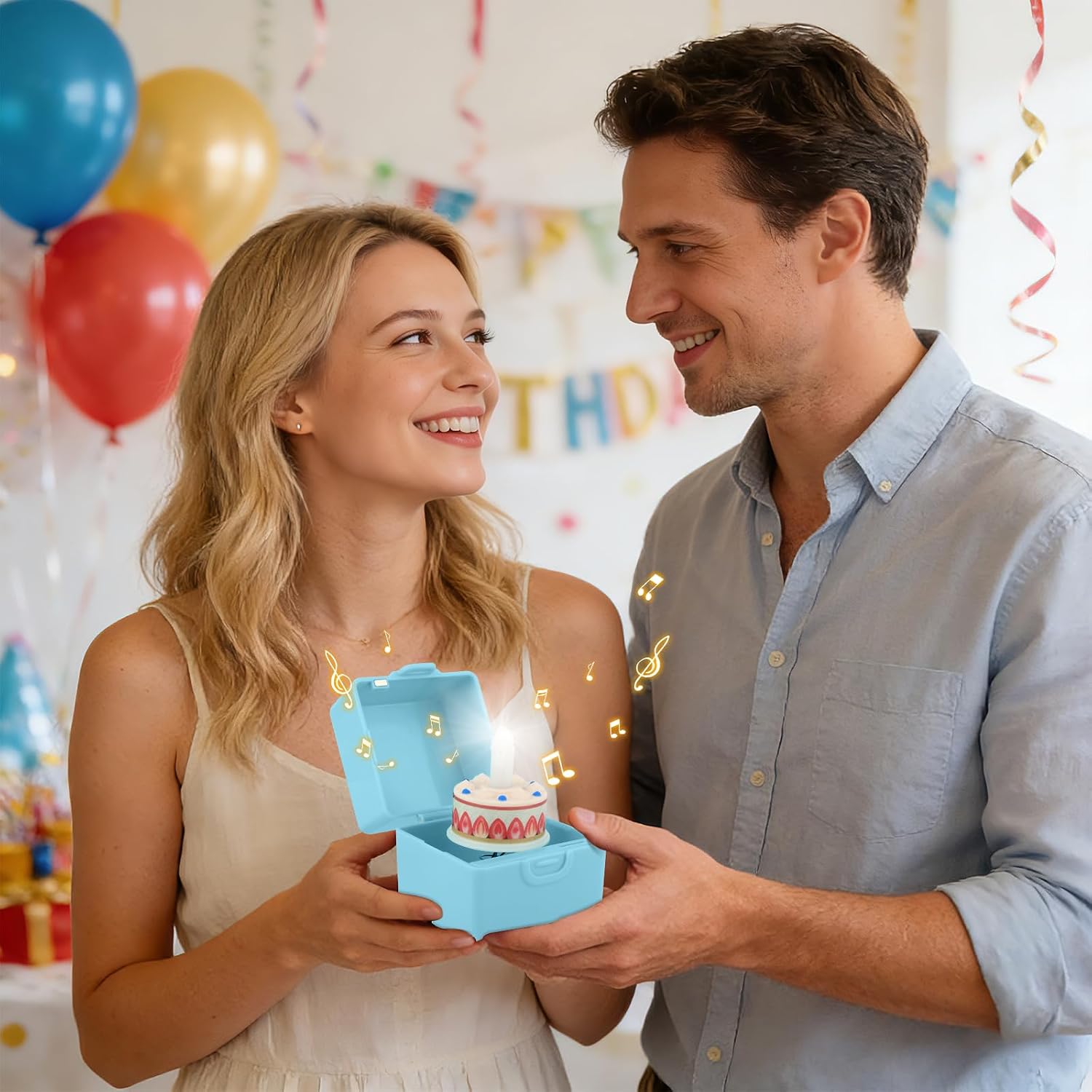 Green Convenience Happy Birthday Box,Lights,Music and Sound Cake Pop Up Birthday Box for Women Men,Wife Husband Mom Daughter Sister
