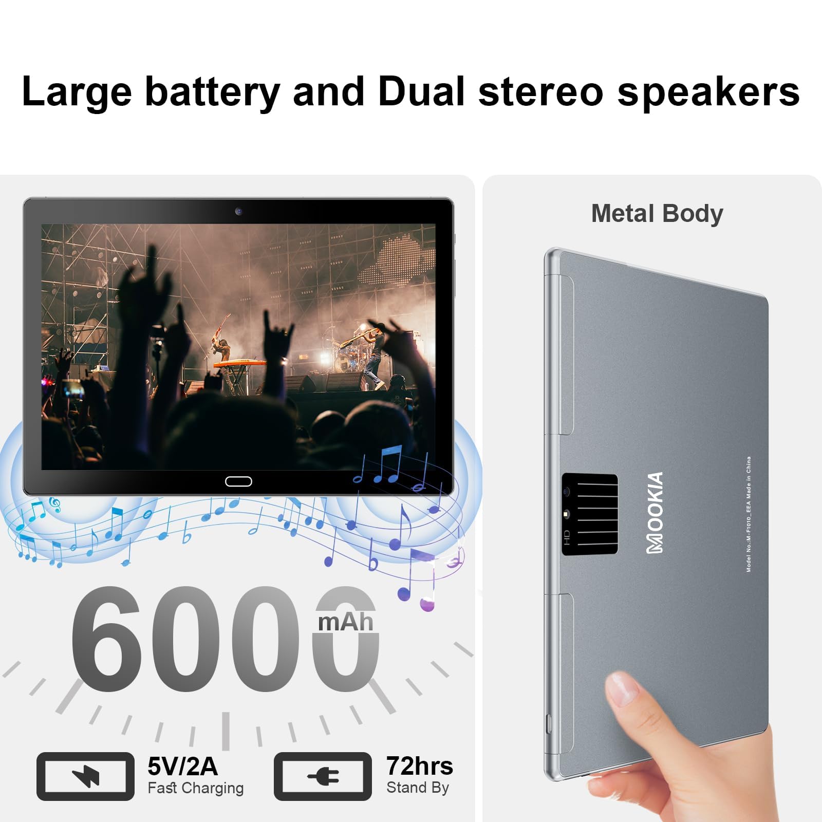 Amazon.com : Android 10 inch Tablet, 2 in 1 Android 12 Tablet with