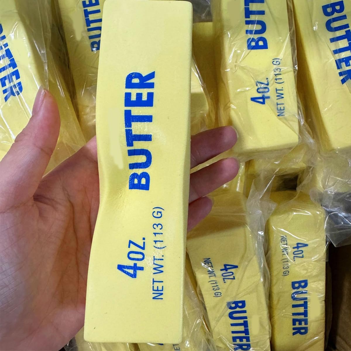 Squeeze Butter Toy, PU Realistic Butter Stick Soft Squeeze Toys for Office Anxiety Relieving and Decompression, Easter Gift (1) - 4