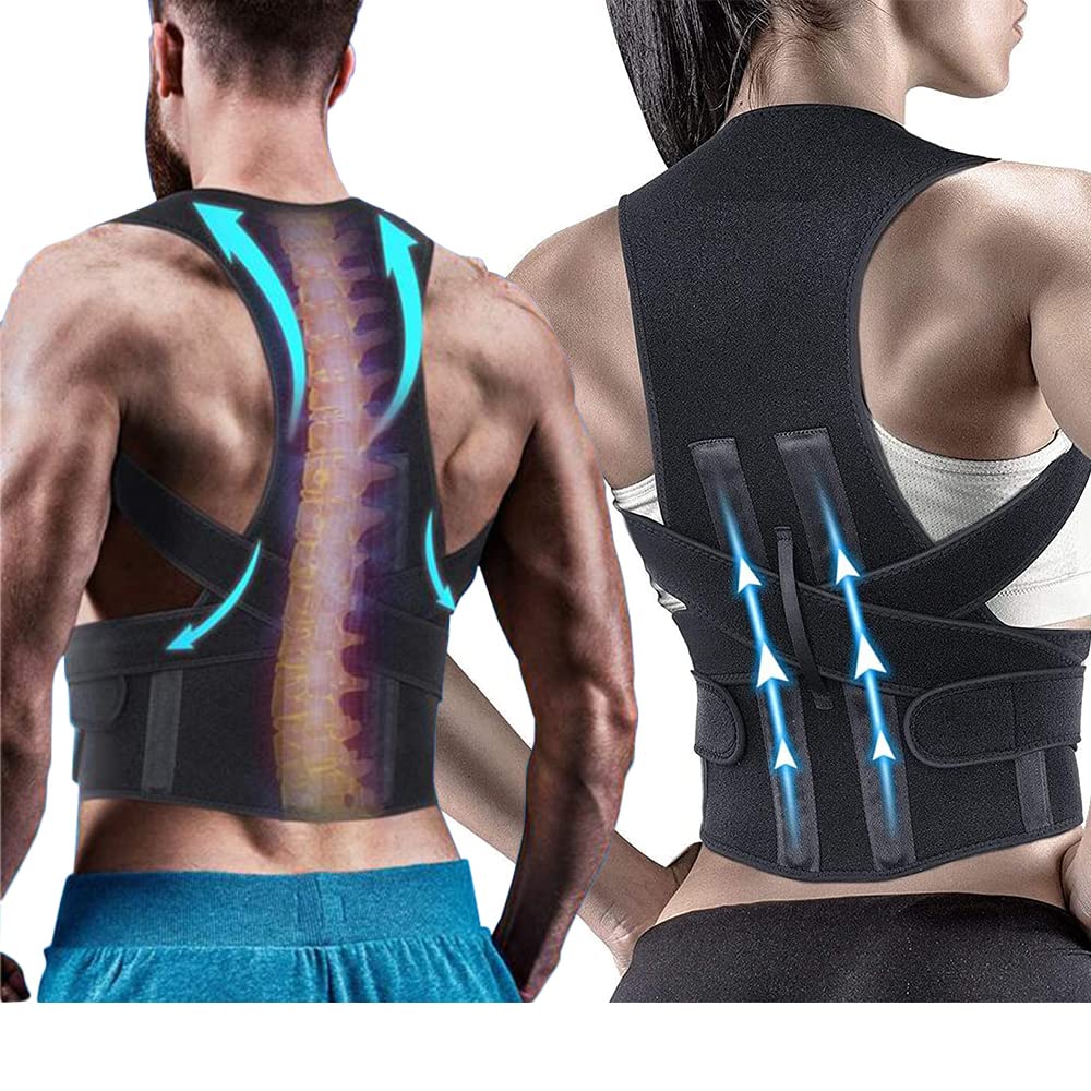 DMG TECH Back Brace, Posture Corrector for Women and Men, Back Support Straightener, Upper Back Brace Posture Trainer for Body Correction and Neck and Shoulder, Relieves pain, Straightens the Back (L)