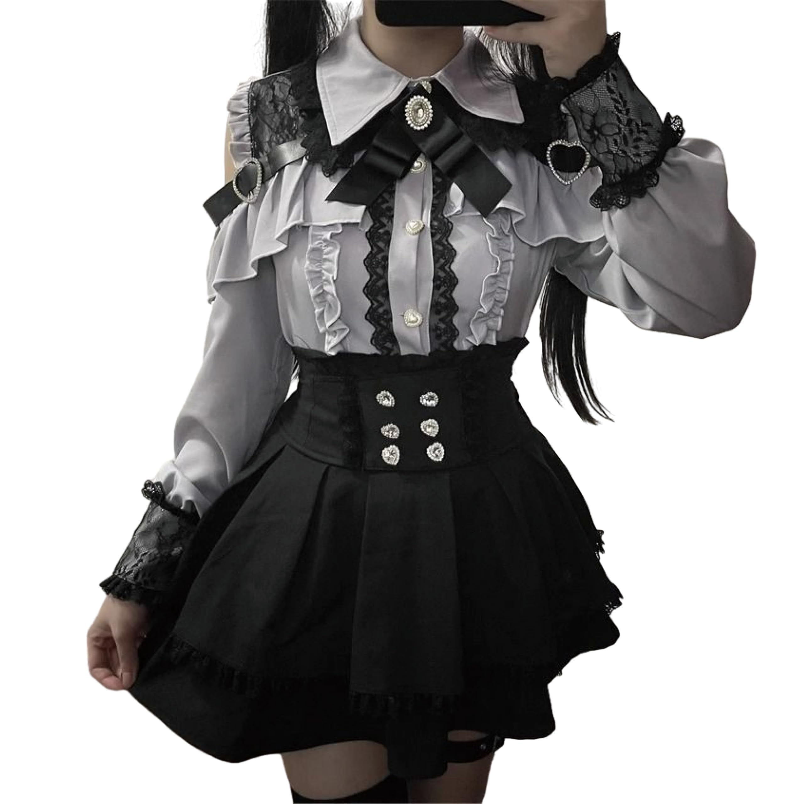 Amazon.co.jp: [GOKEI] 地雷系 セットアップ 量産型 服 女の子 参戦服