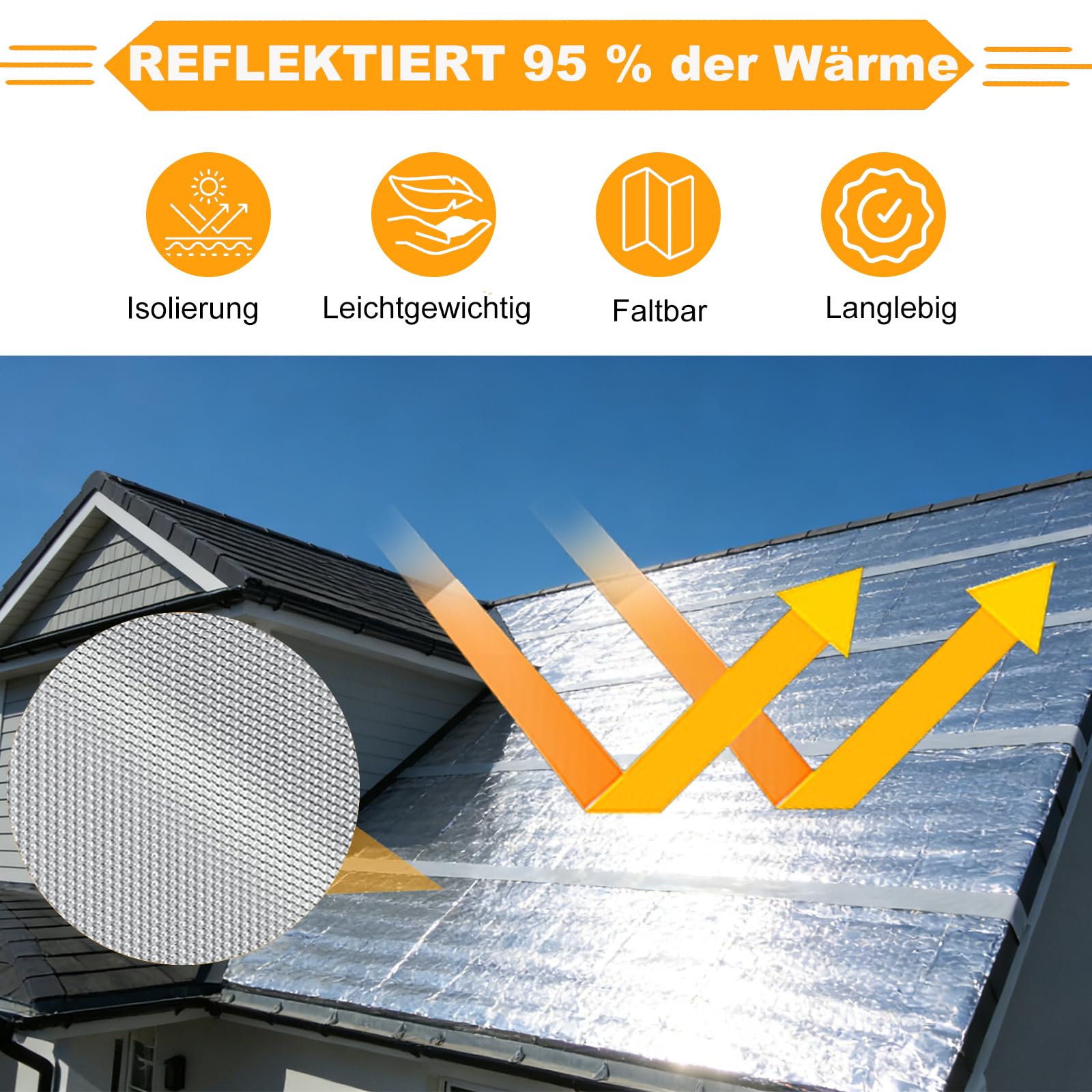 3,2 m x 60 cm Radiador Reflectante Lámina aislante de 3 mm de grosor lámina aislante de doble cara de aluminio con almohadillas adhesivas para vehículos, techos, ventanas, tubos, etc