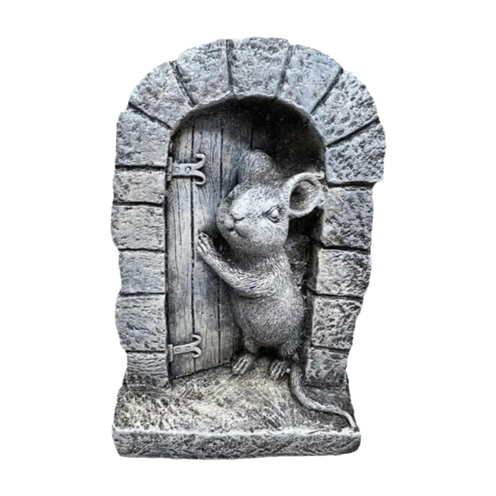 TWISAXC Charming Mouse Garden Statue Eye Catching Figurine For Delighting Spaces Indoor Outdoor Decoration Shelves Animal Sculpture Craft Desktop Ornament Cabinets
