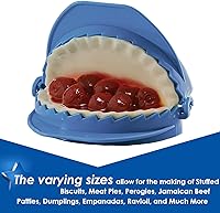 Vista 4 de Prensa de masa, juego de 3 moldes para albóndigas de empanada, cortador de masa para albóndigas, calzone, ravioles, empanadas, pierogi, rotación