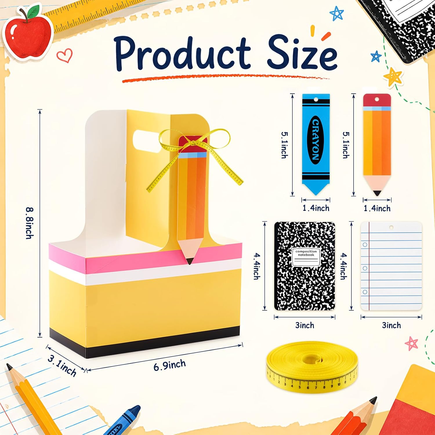 24 Set Back to School Teacher Gifts Stationery 2 Cup Drink Carriers image 2